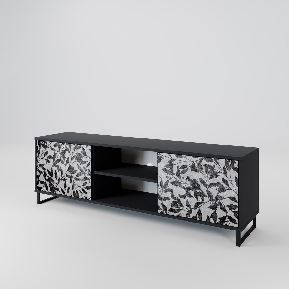 CHARCOAL SPROUT Dvoudveřový TV stolek