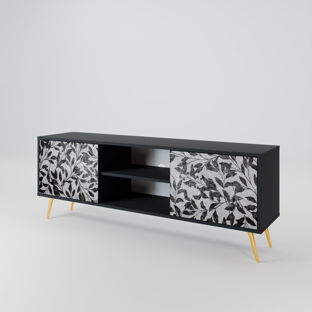 CHARCOAL SPROUT Dvoudveřový TV stolek