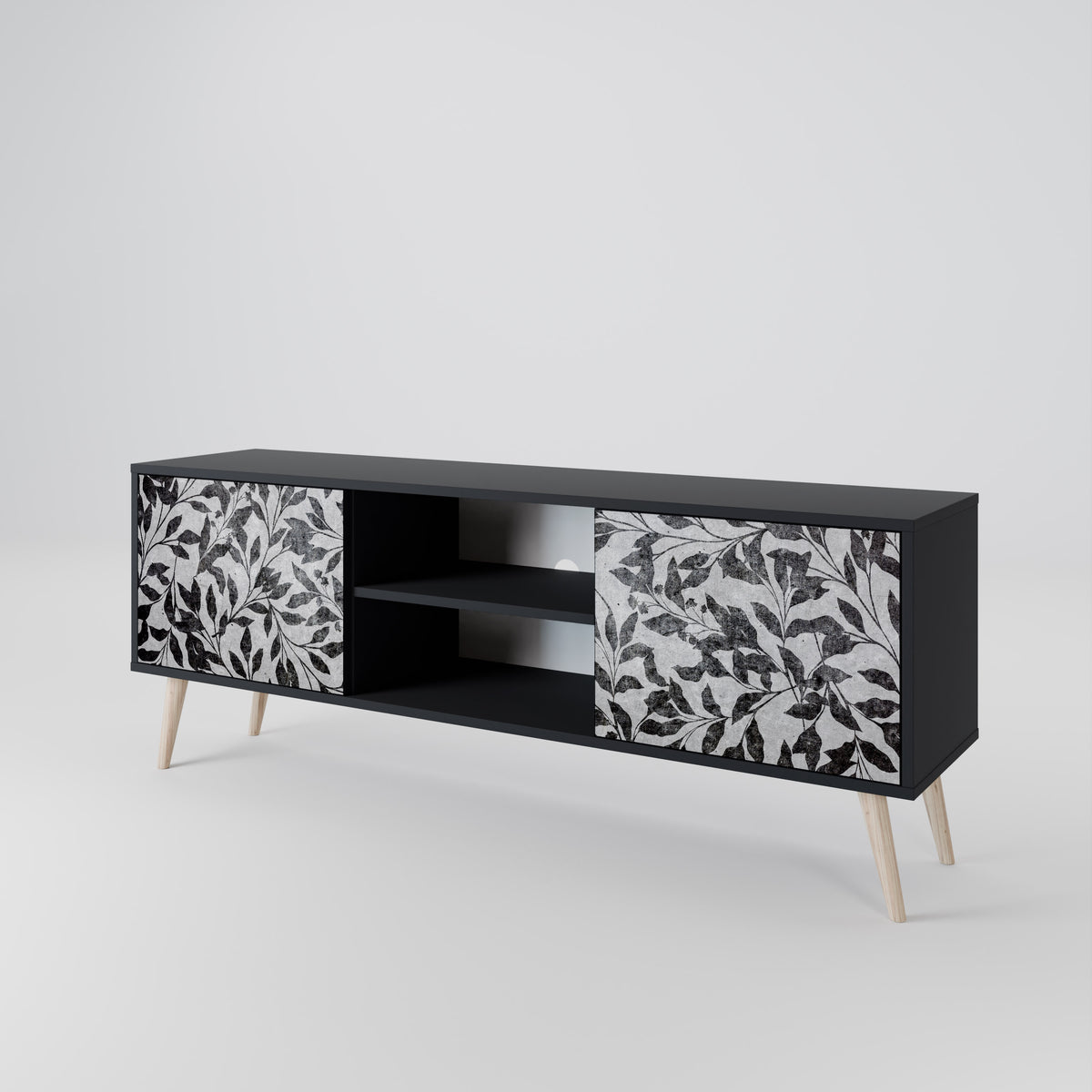 CHARCOAL SPROUT Dvoudveřový TV stolek