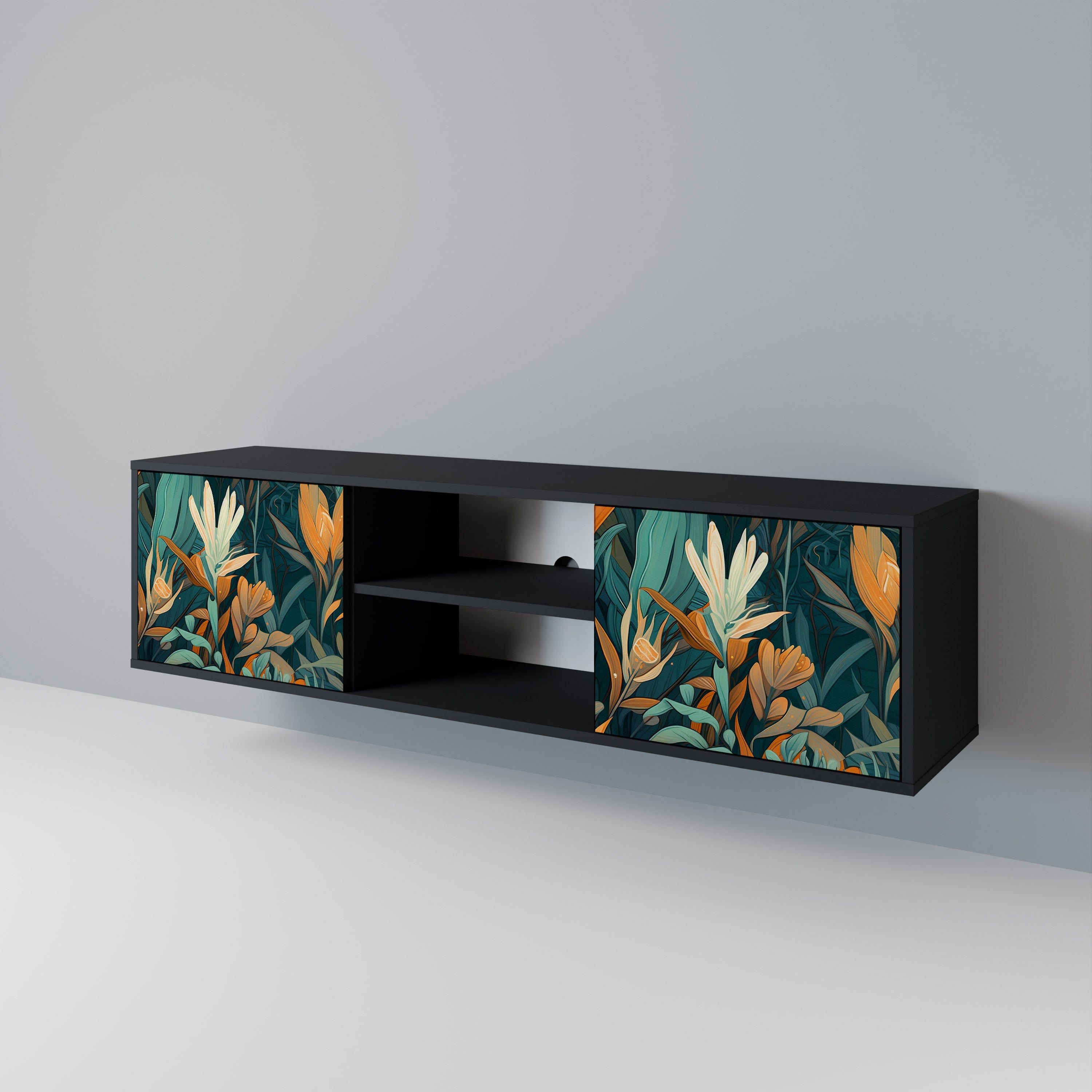 FLORAL SERENITY 2-Door TV Cabinet