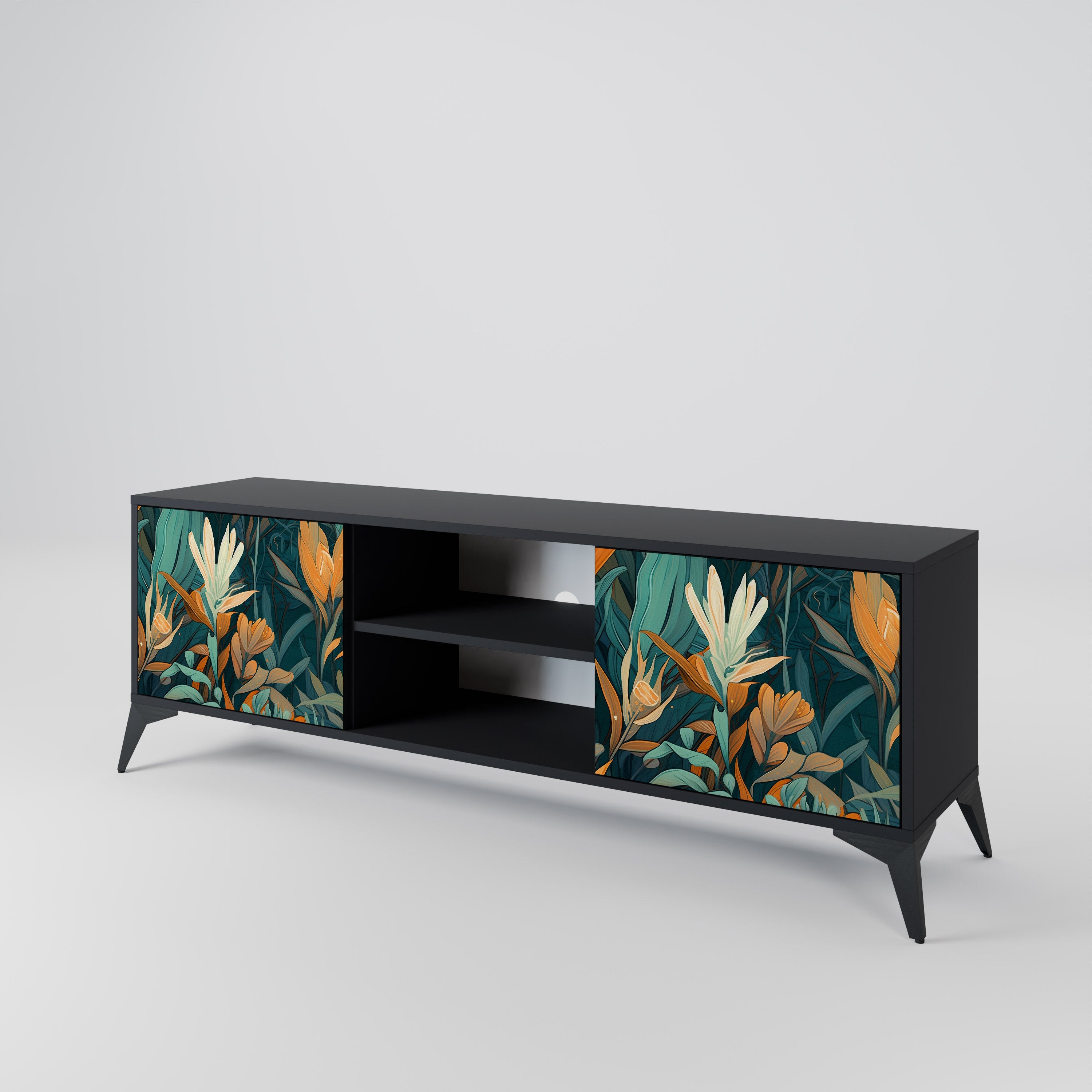 FLORAL SERENITY 2-Door TV Cabinet
