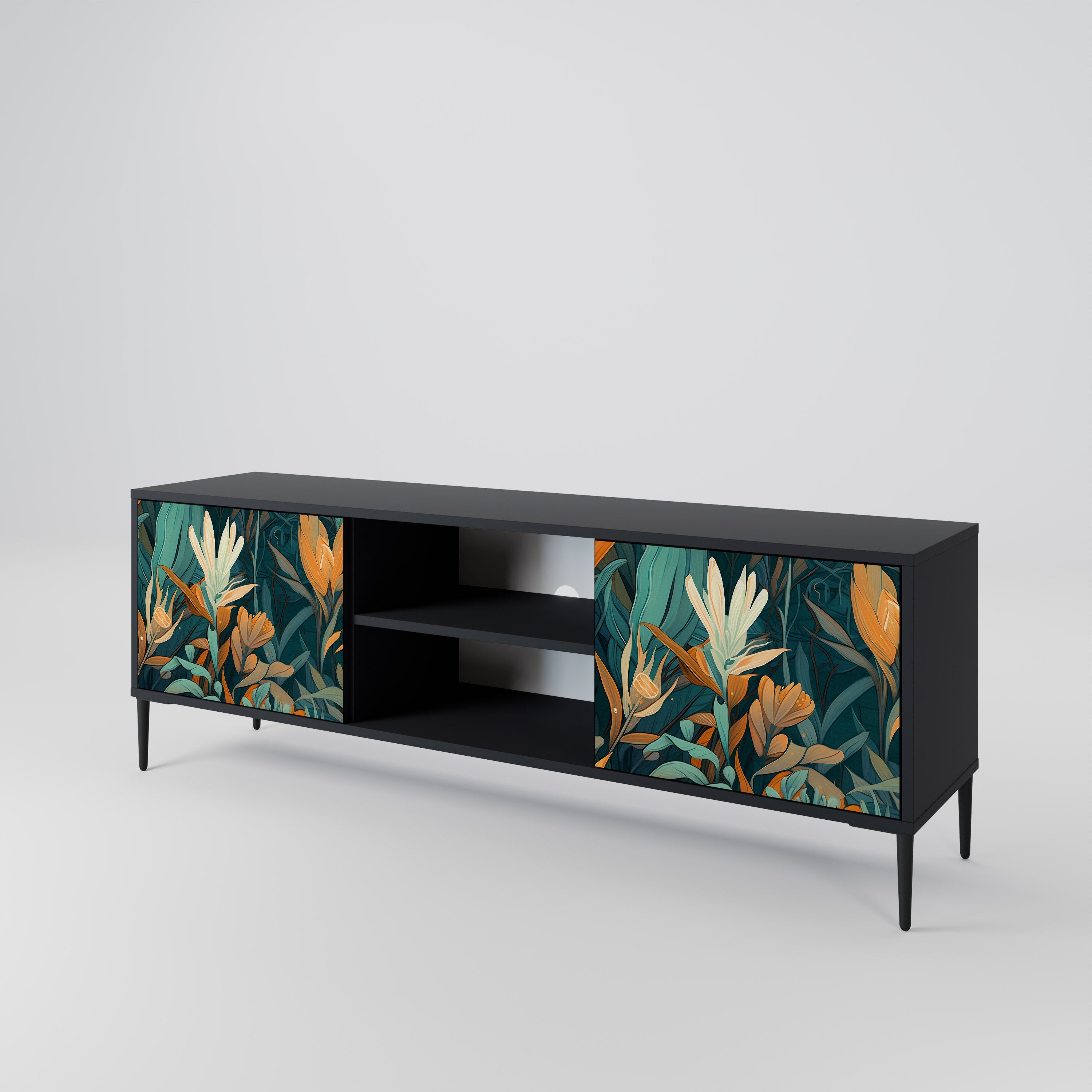 FLORAL SERENITY 2-Door TV Cabinet