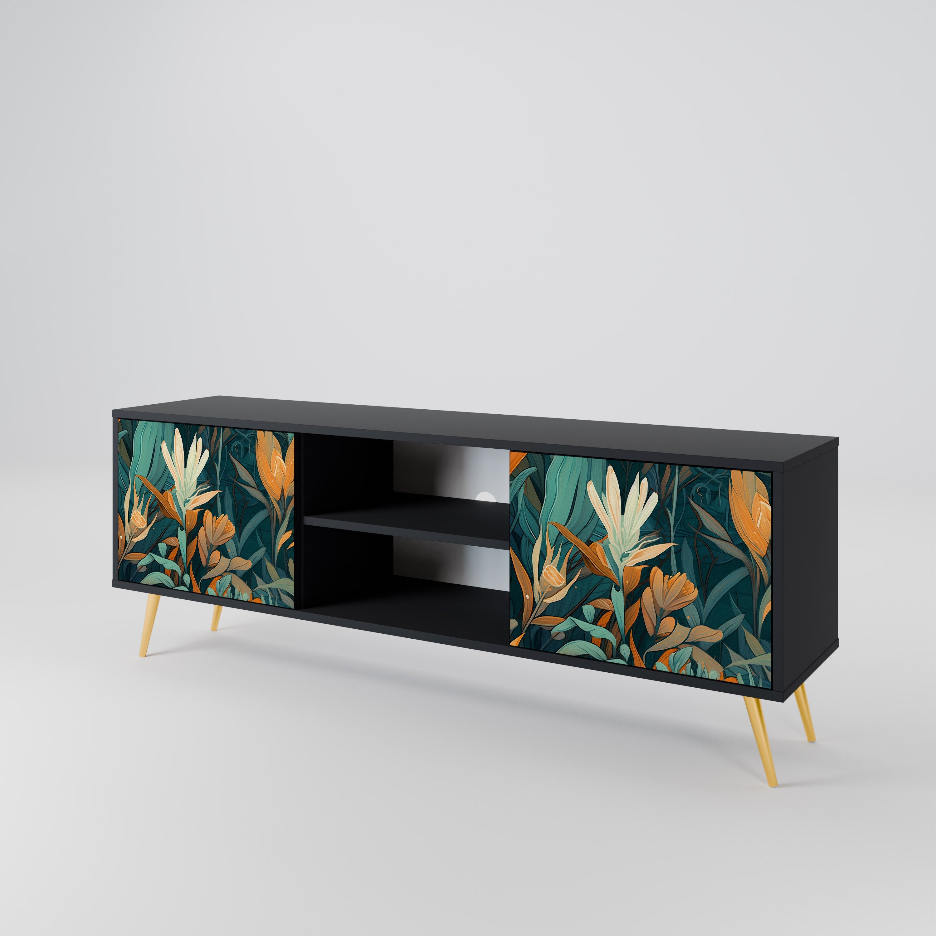 FLORAL SERENITY 2-Door TV Cabinet
