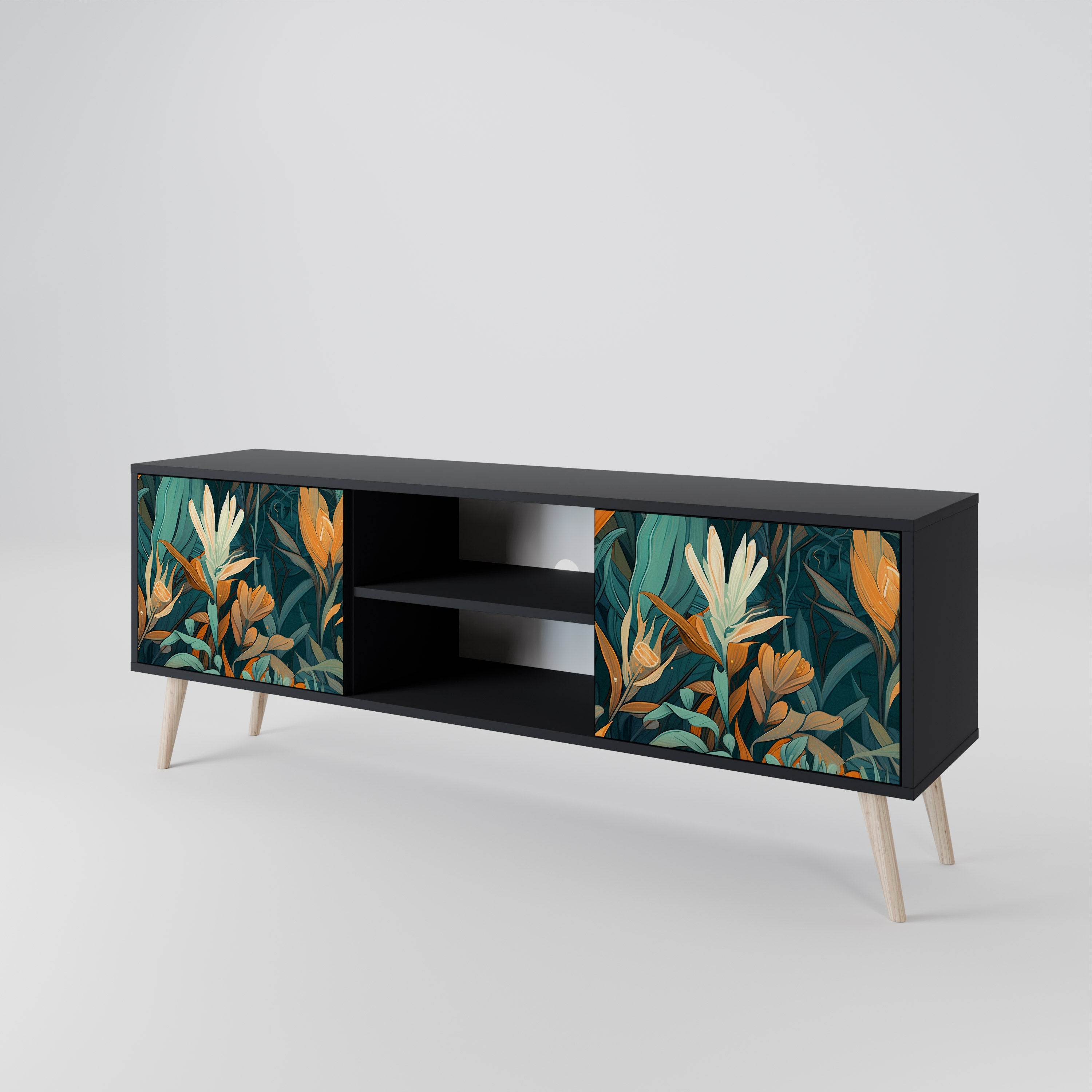 FLORAL SERENITY 2-Door TV Cabinet