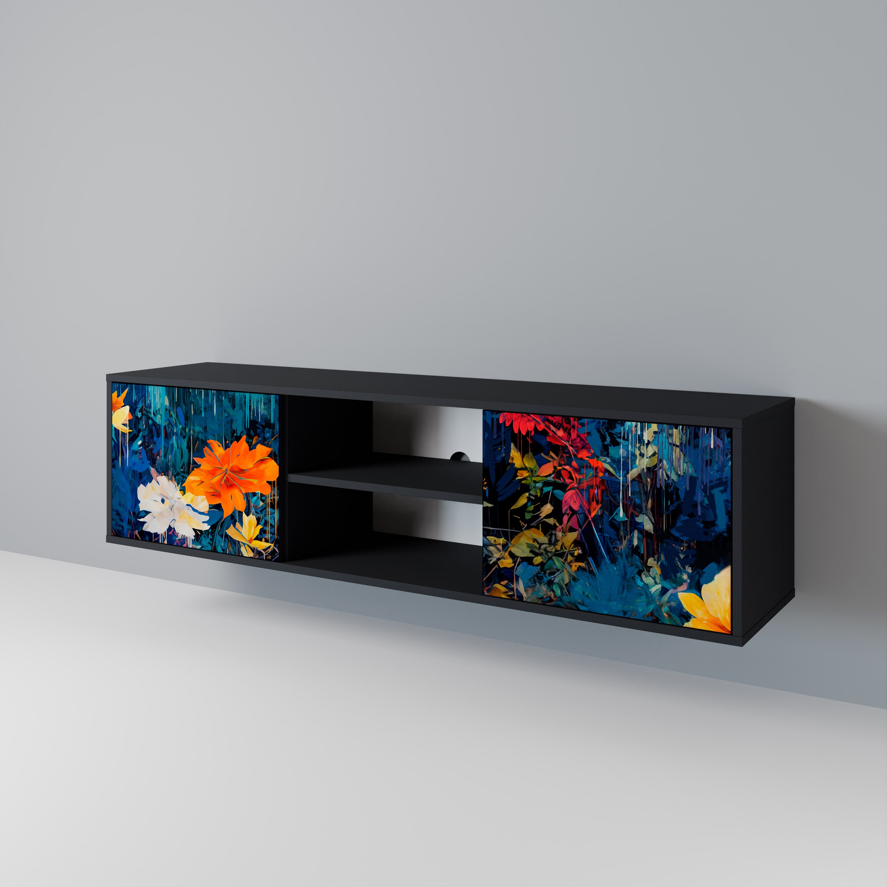 MIDNIGHT BLOSSOM 2-Door TV Cabinet