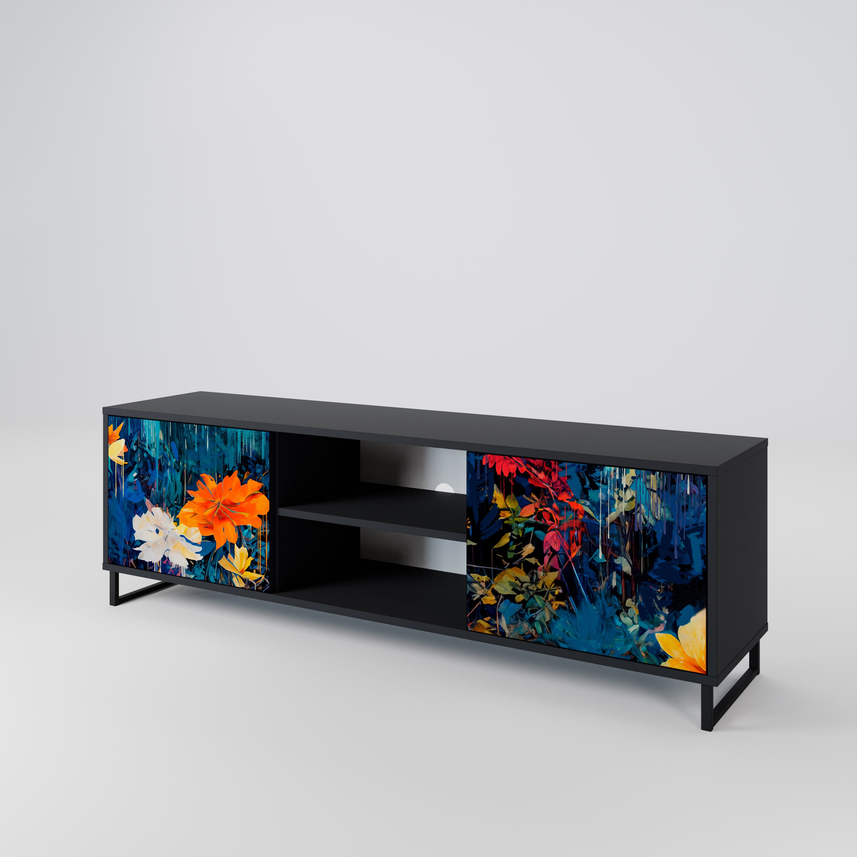 MIDNIGHT BLOSSOM 2-Door TV Cabinet