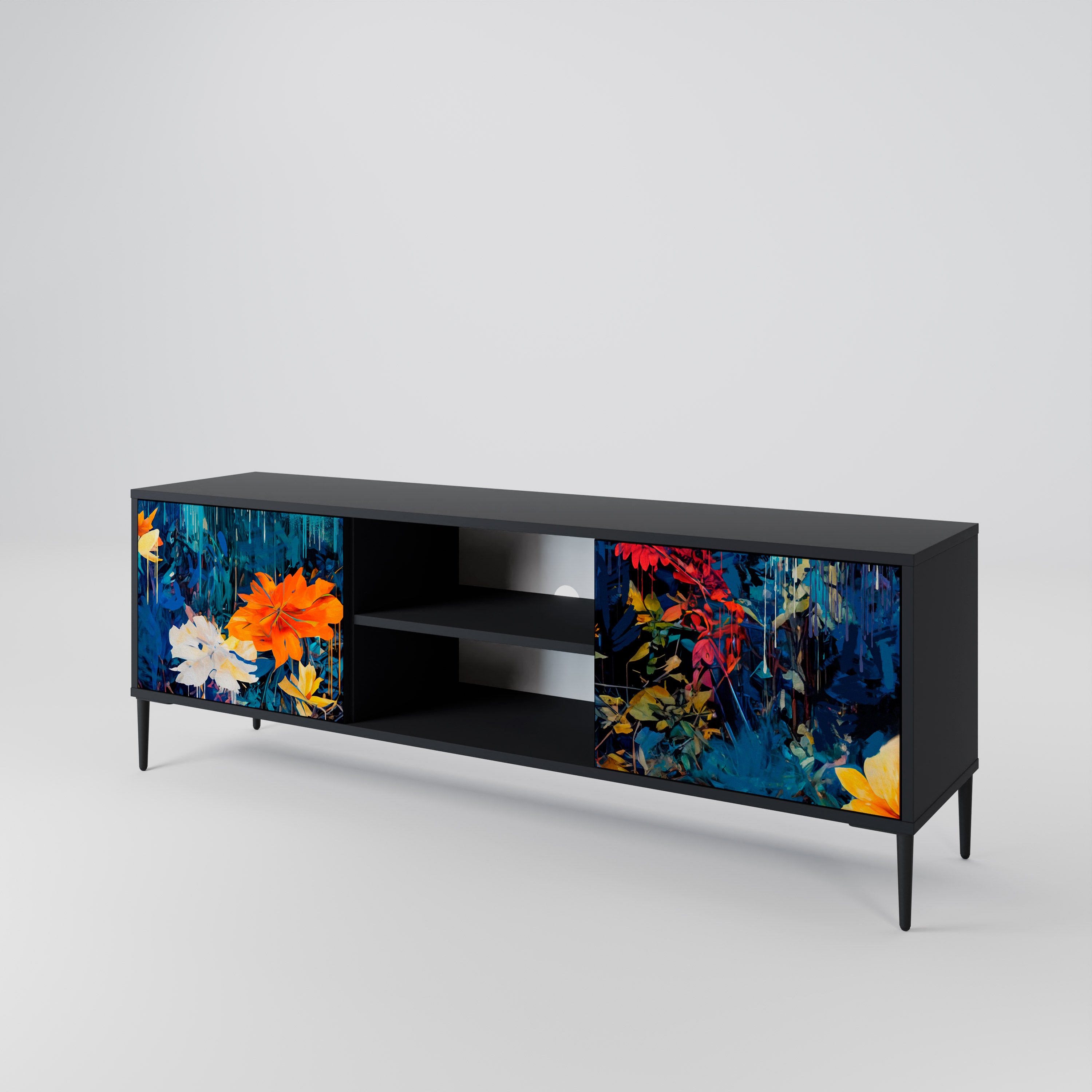 MIDNIGHT BLOSSOM 2-Door TV Cabinet