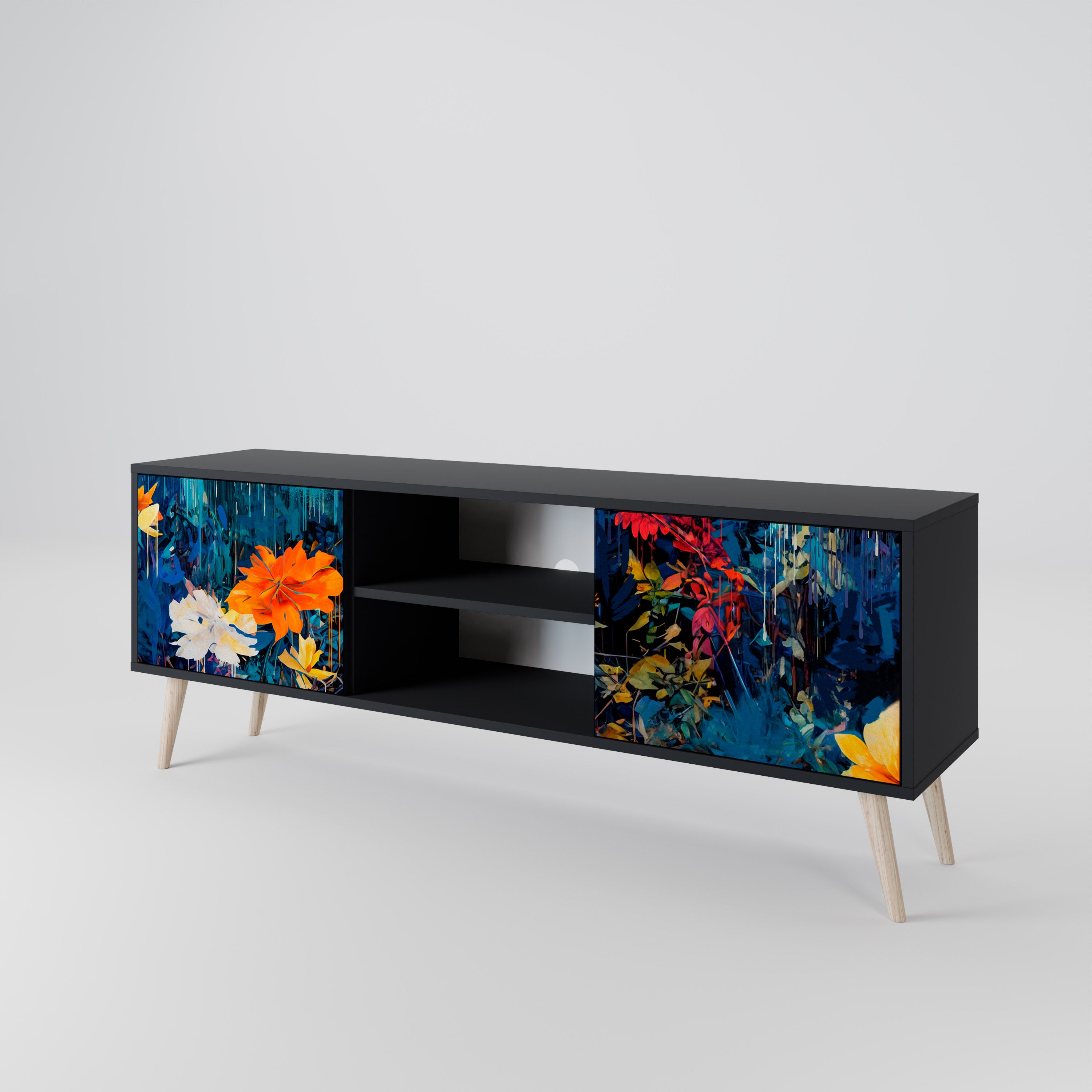 MIDNIGHT BLOSSOM 2-Door TV Cabinet