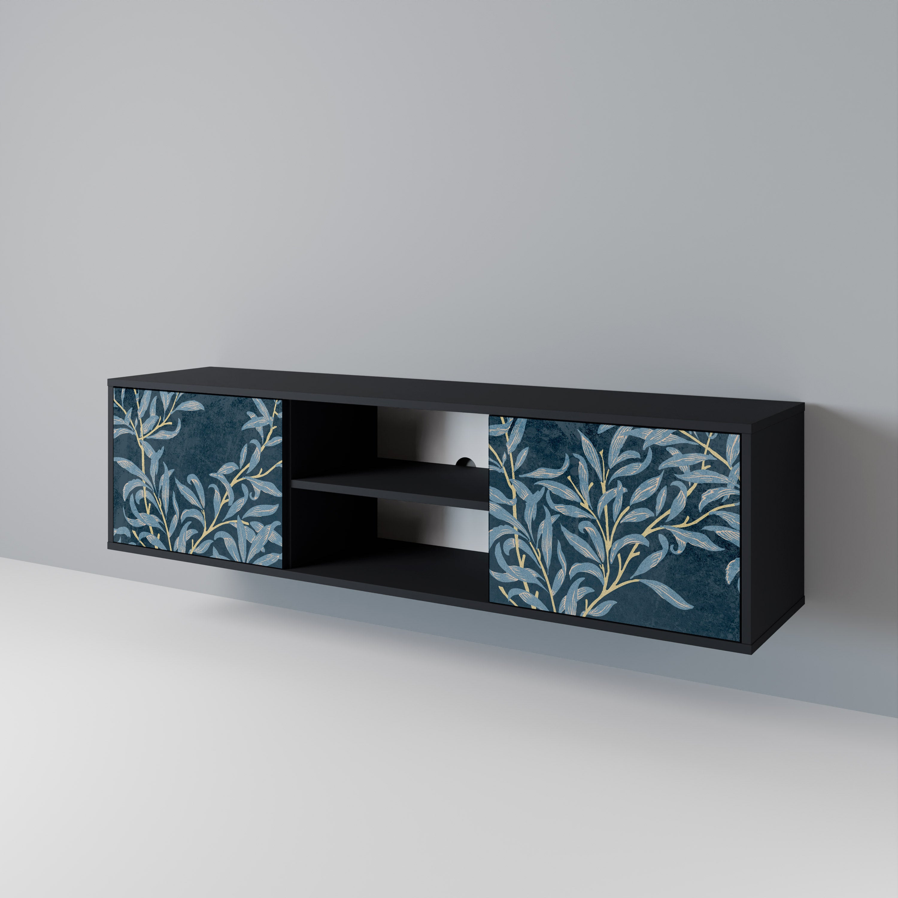 BLUE LEAVES 2-Door TV Cabinet