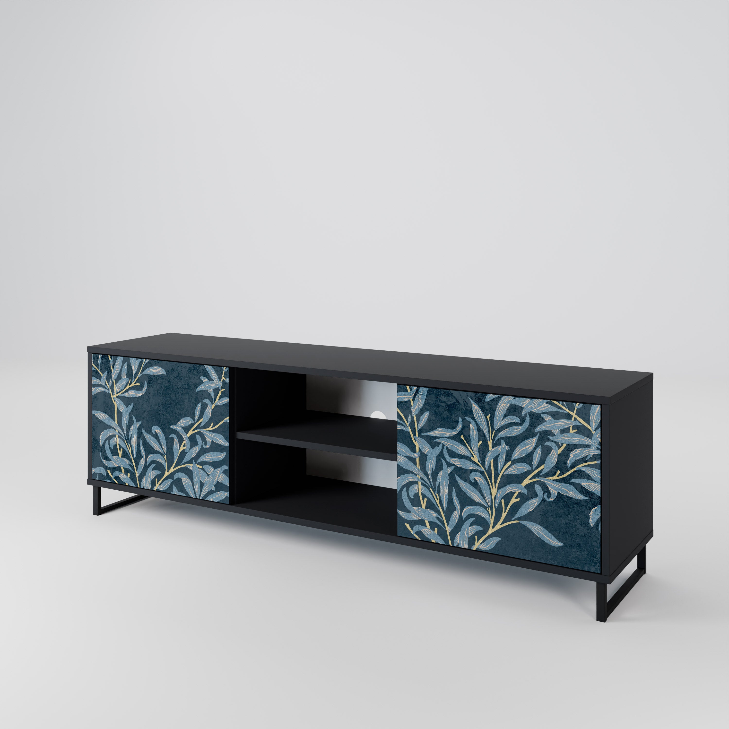BLUE LEAVES 2-Door TV Cabinet