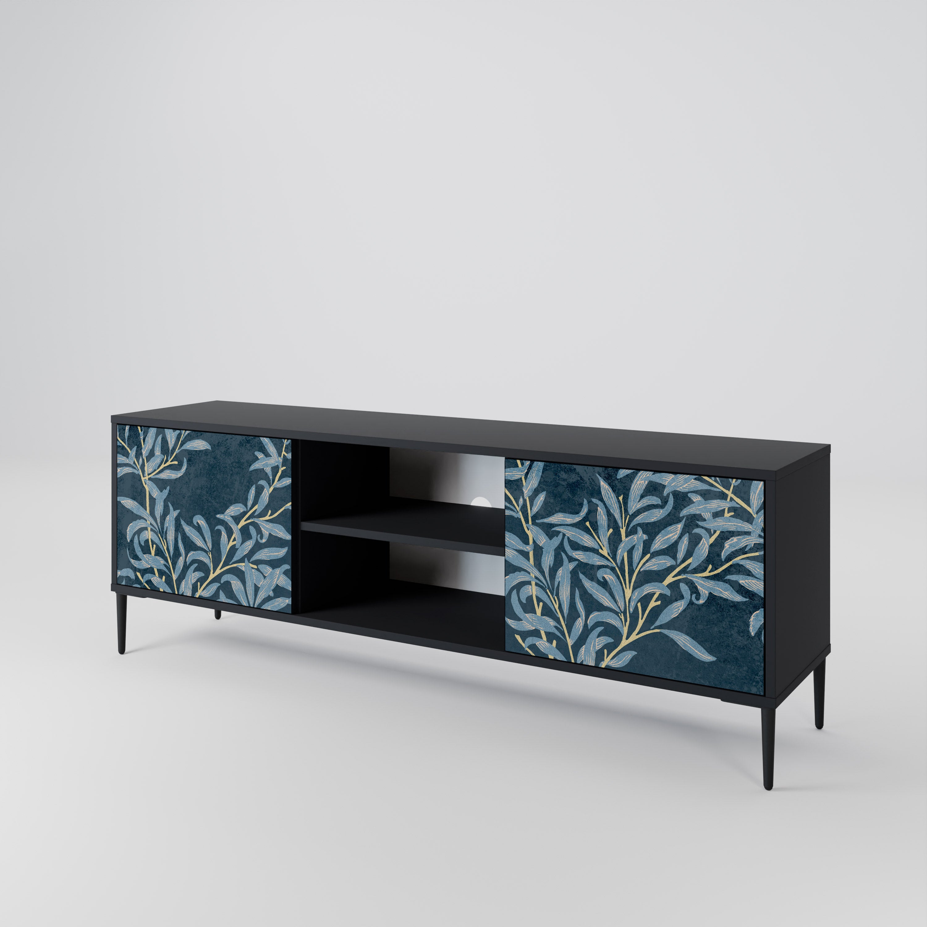 BLUE LEAVES 2-Door TV Cabinet