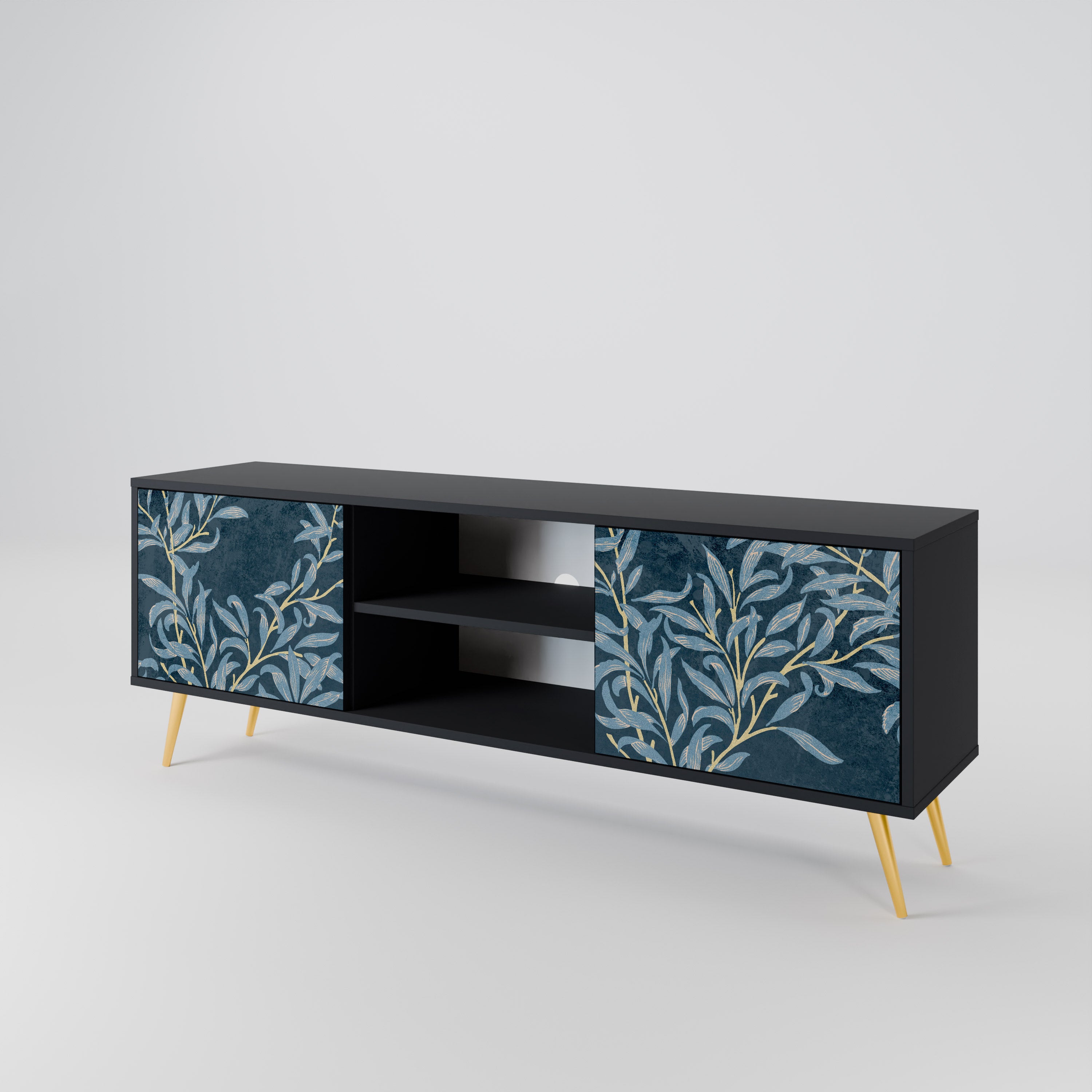BLUE LEAVES 2-Door TV Cabinet