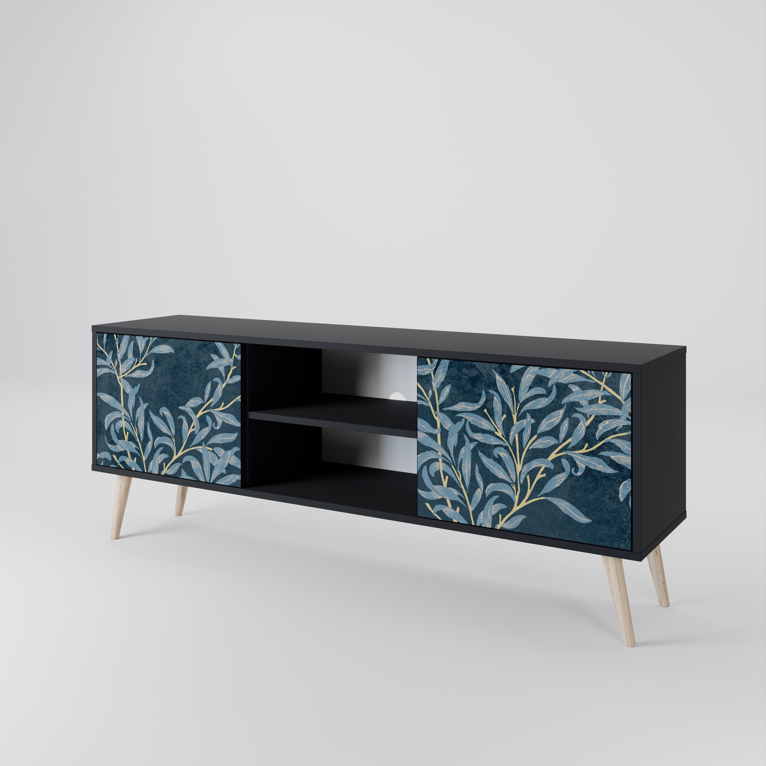 BLUE LEAVES 2-Door TV Cabinet
