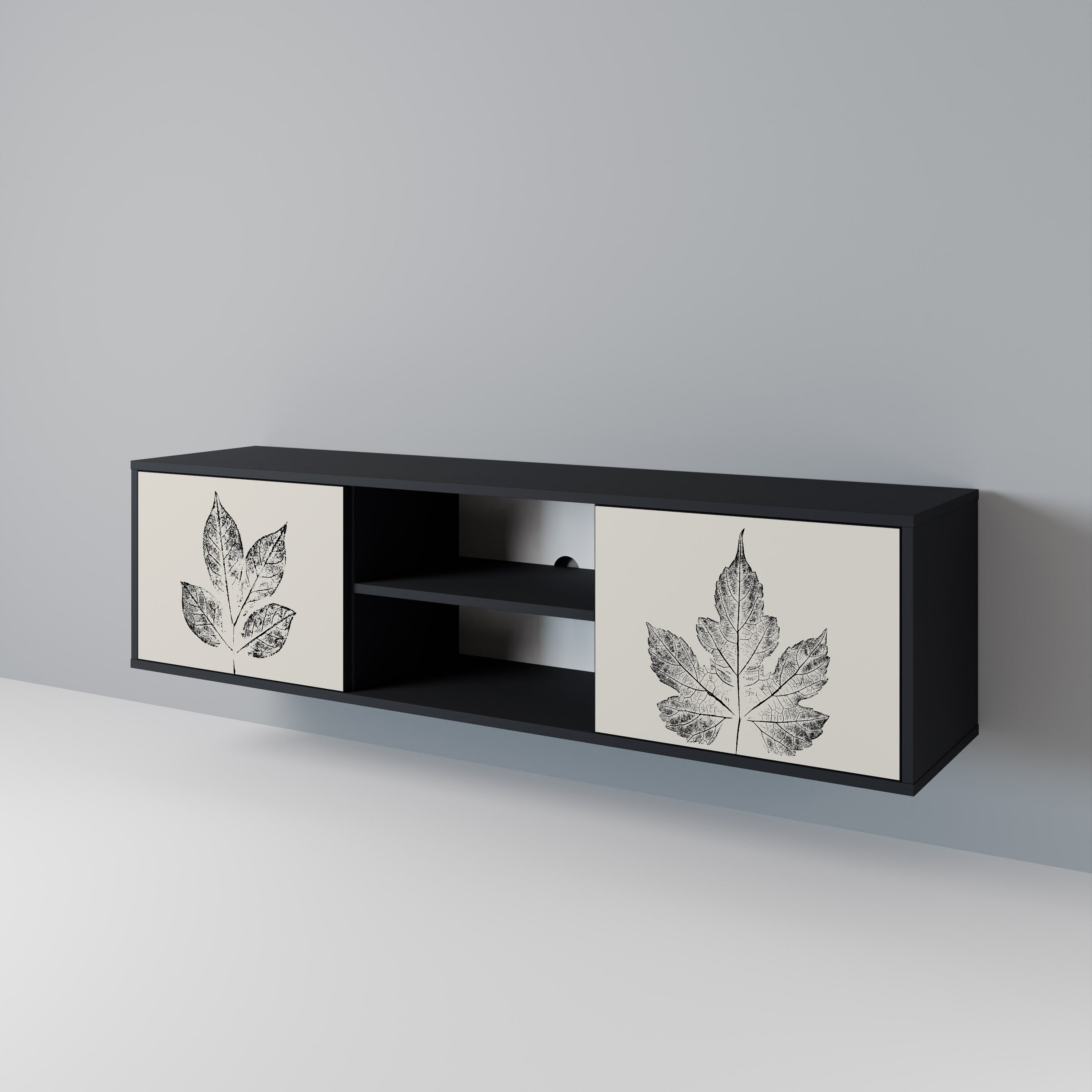 LEAFY STAMPS 2-Door TV Cabinet