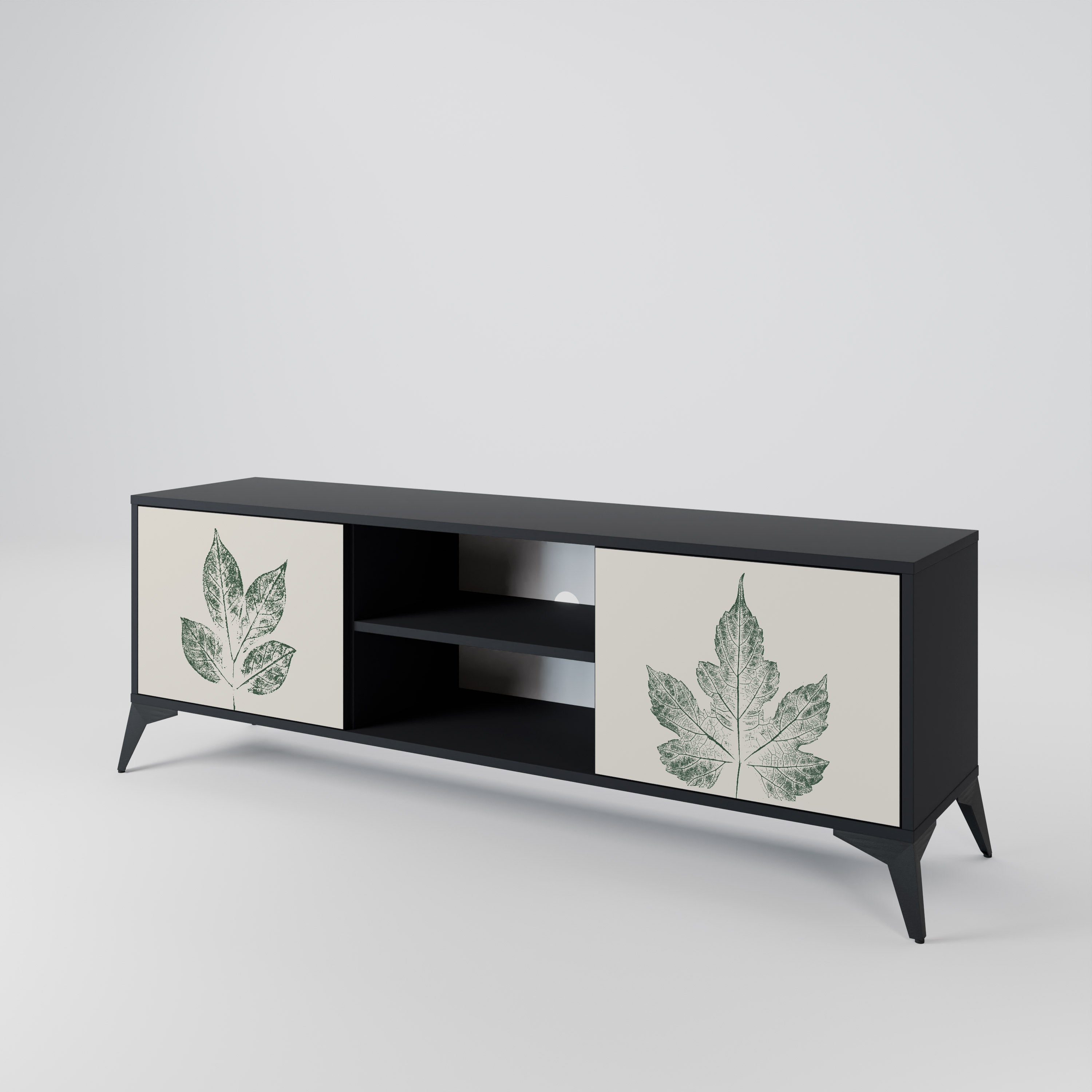 GREEN LEAFY STAMPS 2-Door TV Cabinet