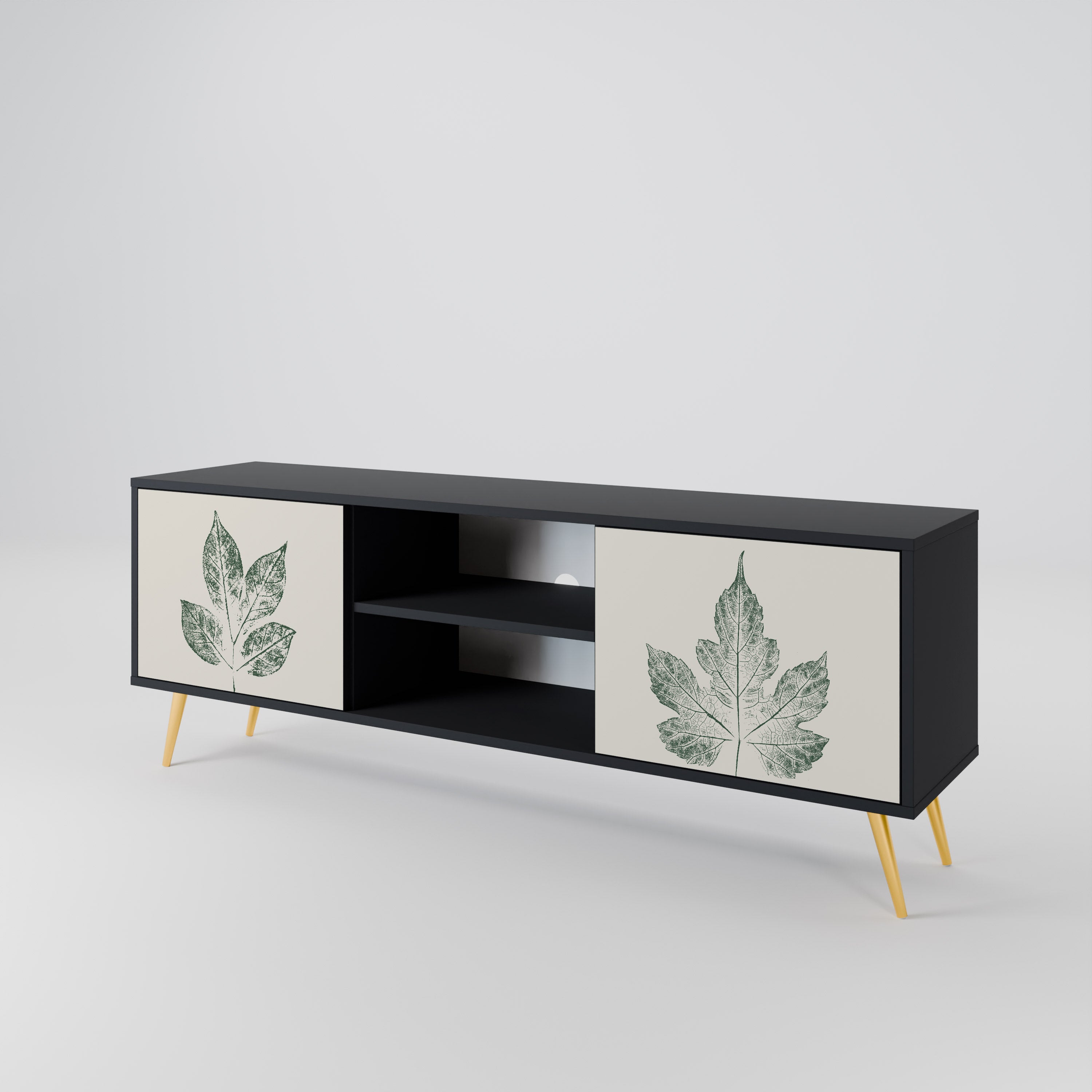 GREEN LEAFY STAMPS 2-Door TV Cabinet