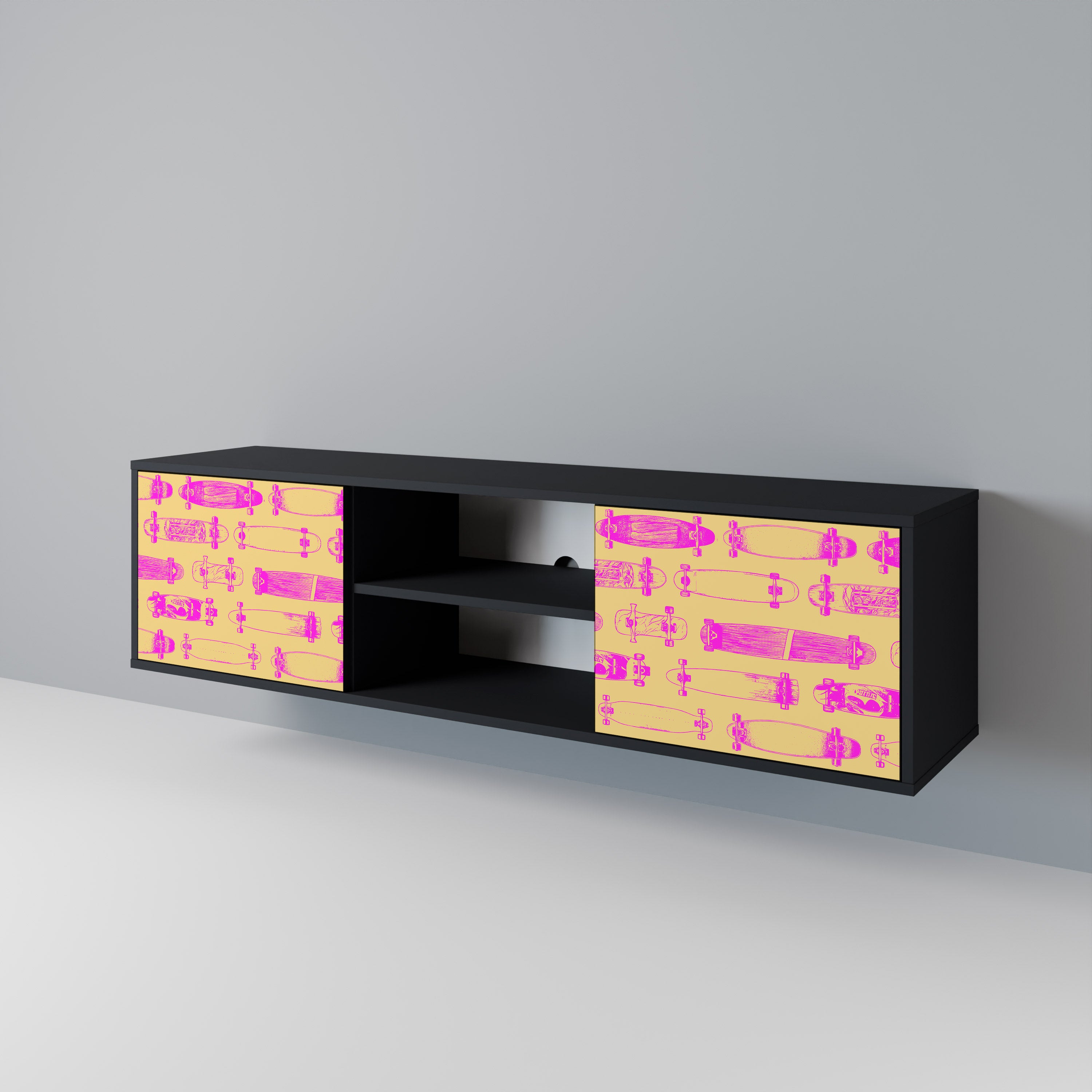 SKATEBOARD ARTISTRY 2-Door TV Cabinet