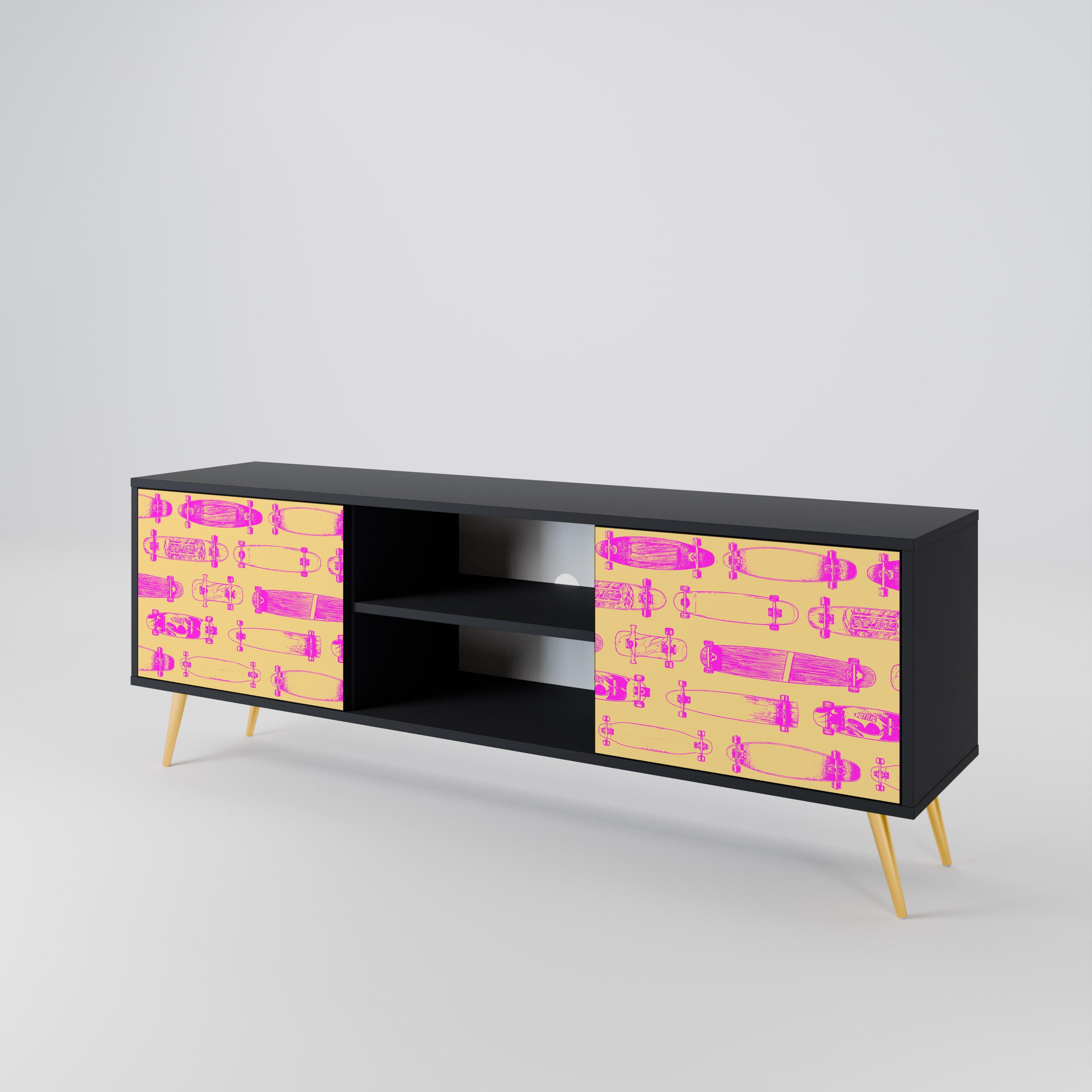 SKATEBOARD ARTISTRY 2-Door TV Cabinet