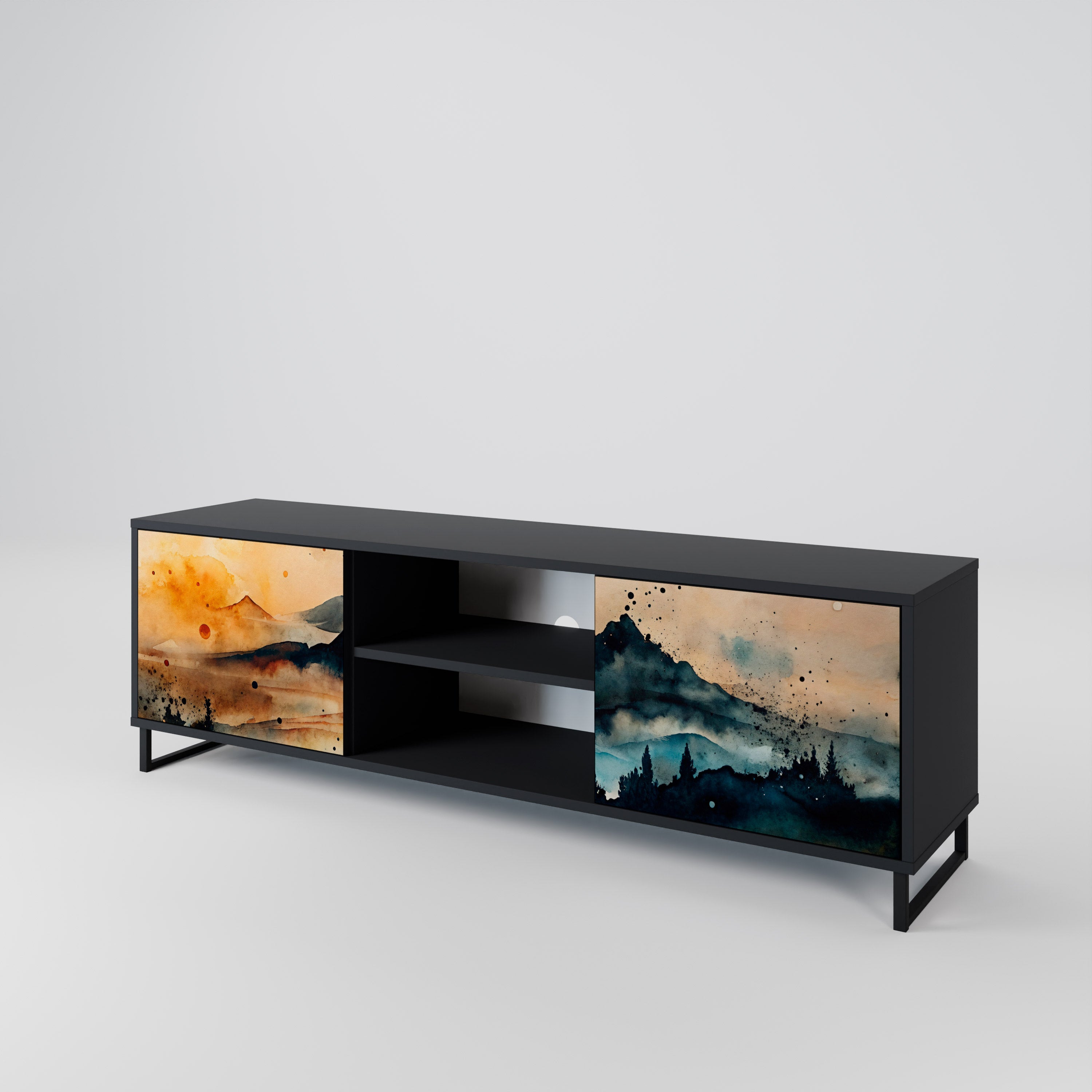 OMINOUS MOUNTAINS 2-Door TV Cabinet