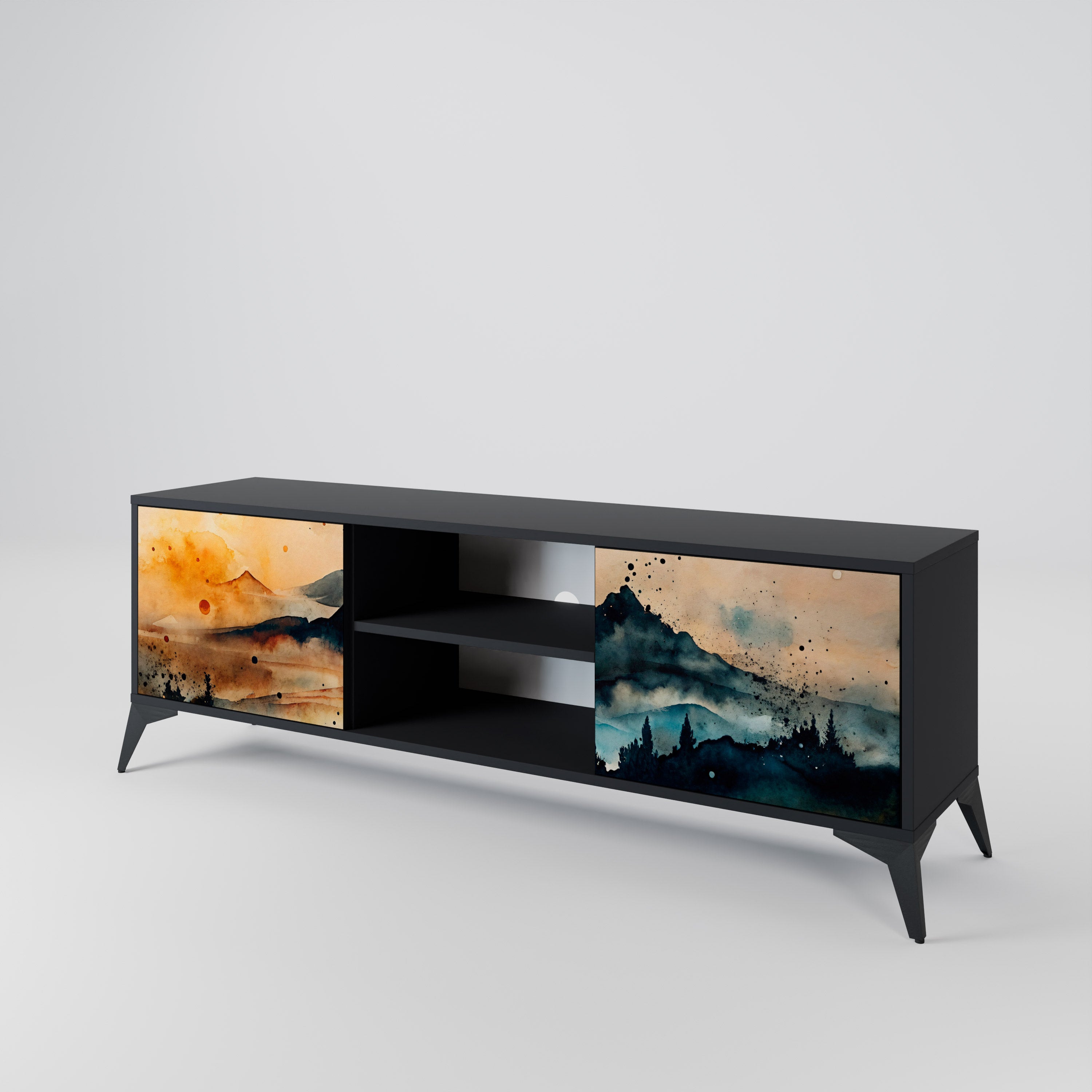 OMINOUS MOUNTAINS 2-Door TV Cabinet