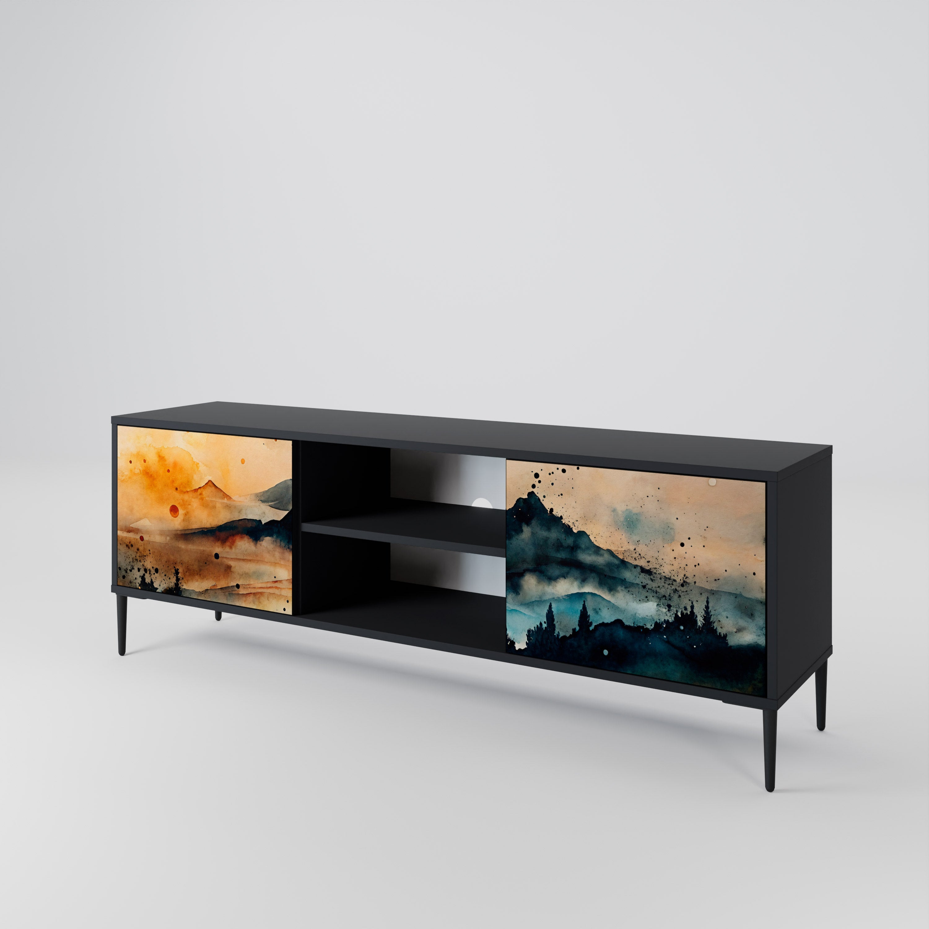 OMINOUS MOUNTAINS 2-Door TV Cabinet