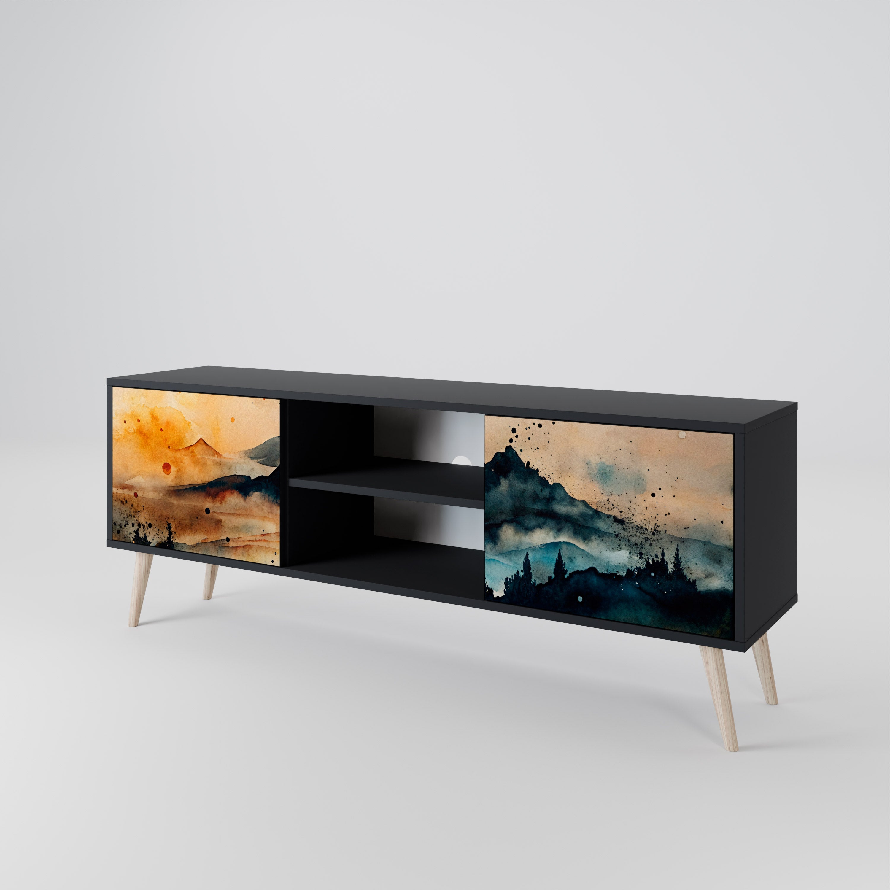 OMINOUS MOUNTAINS 2-Door TV Cabinet