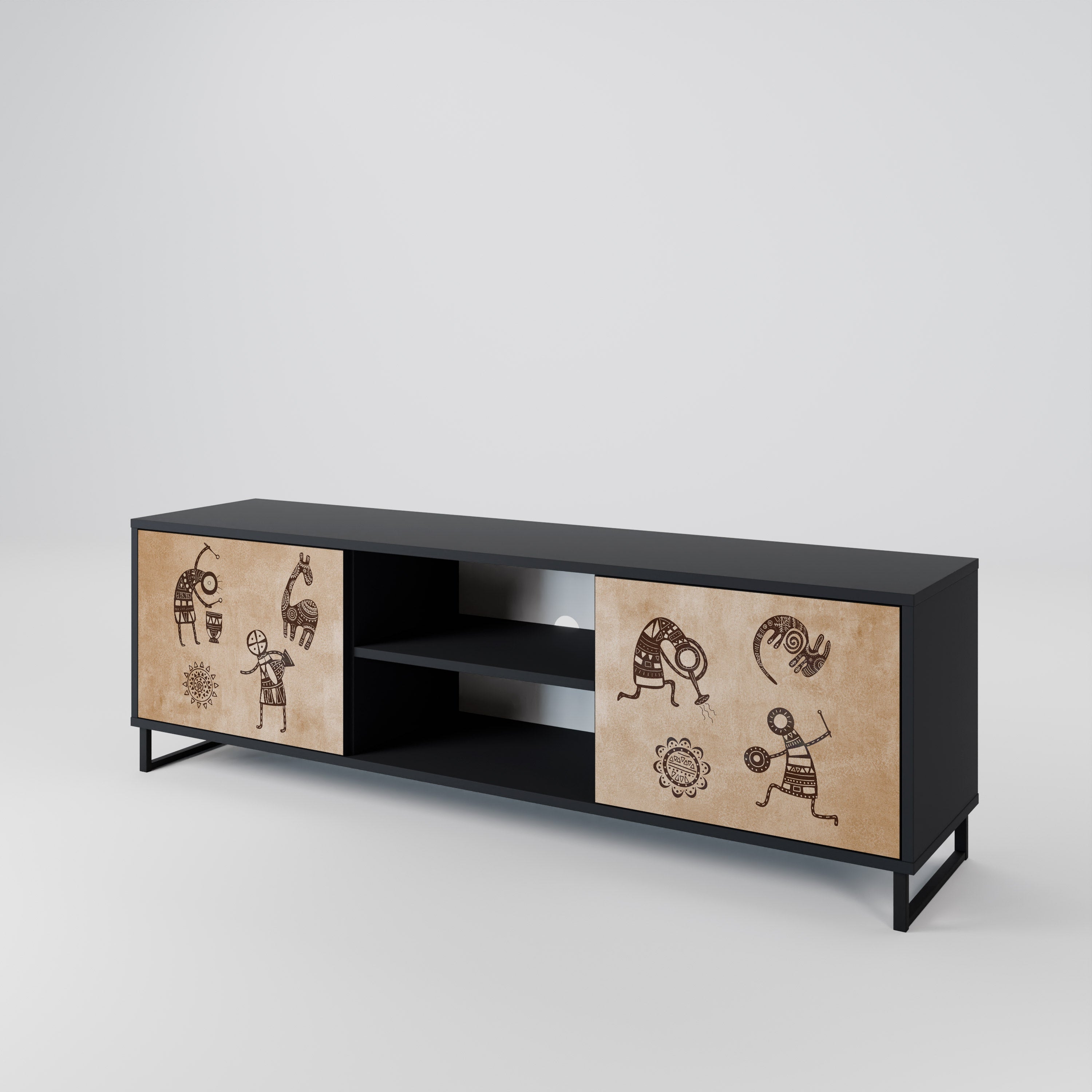 AFRICAN STYLE 2-Door TV Cabinet