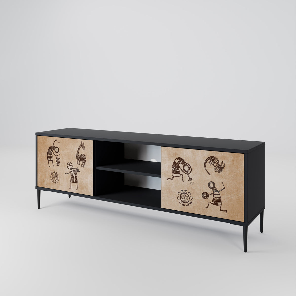 AFRICAN STYLE Dvoudveřový TV stolek