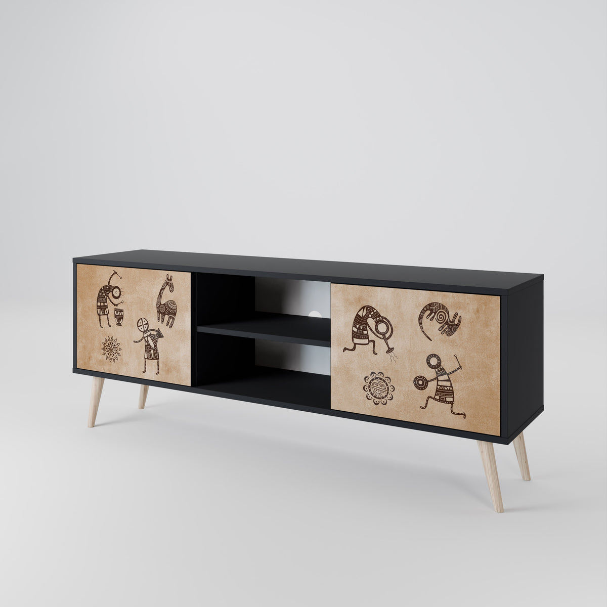 AFRICAN STYLE Dvoudveřový TV stolek