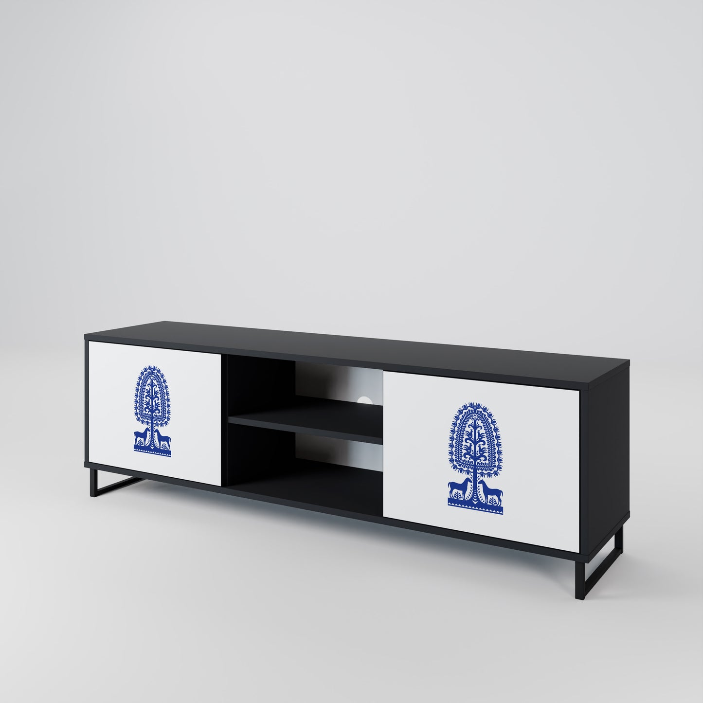 POLISH FOLK ART Dvoudveřový TV stolek