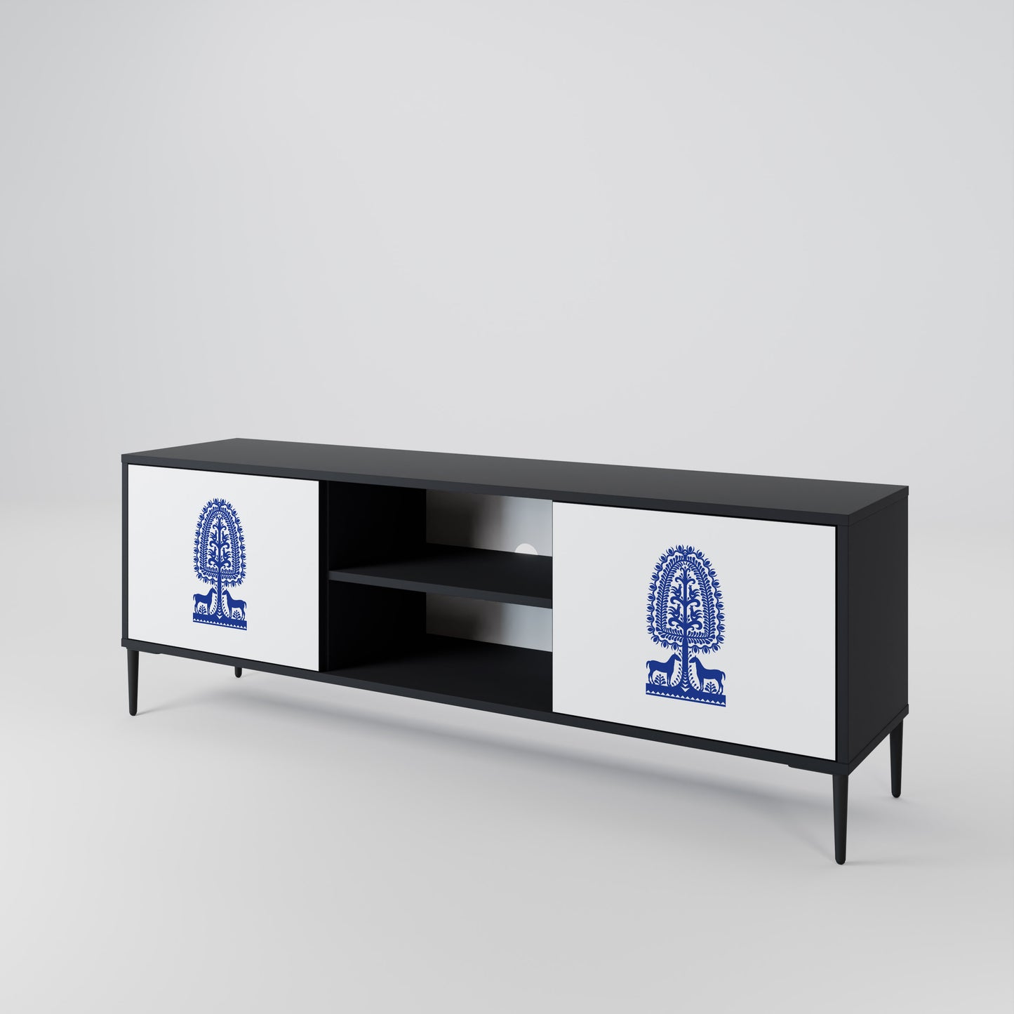 POLISH FOLK ART Dvoudveřový TV stolek