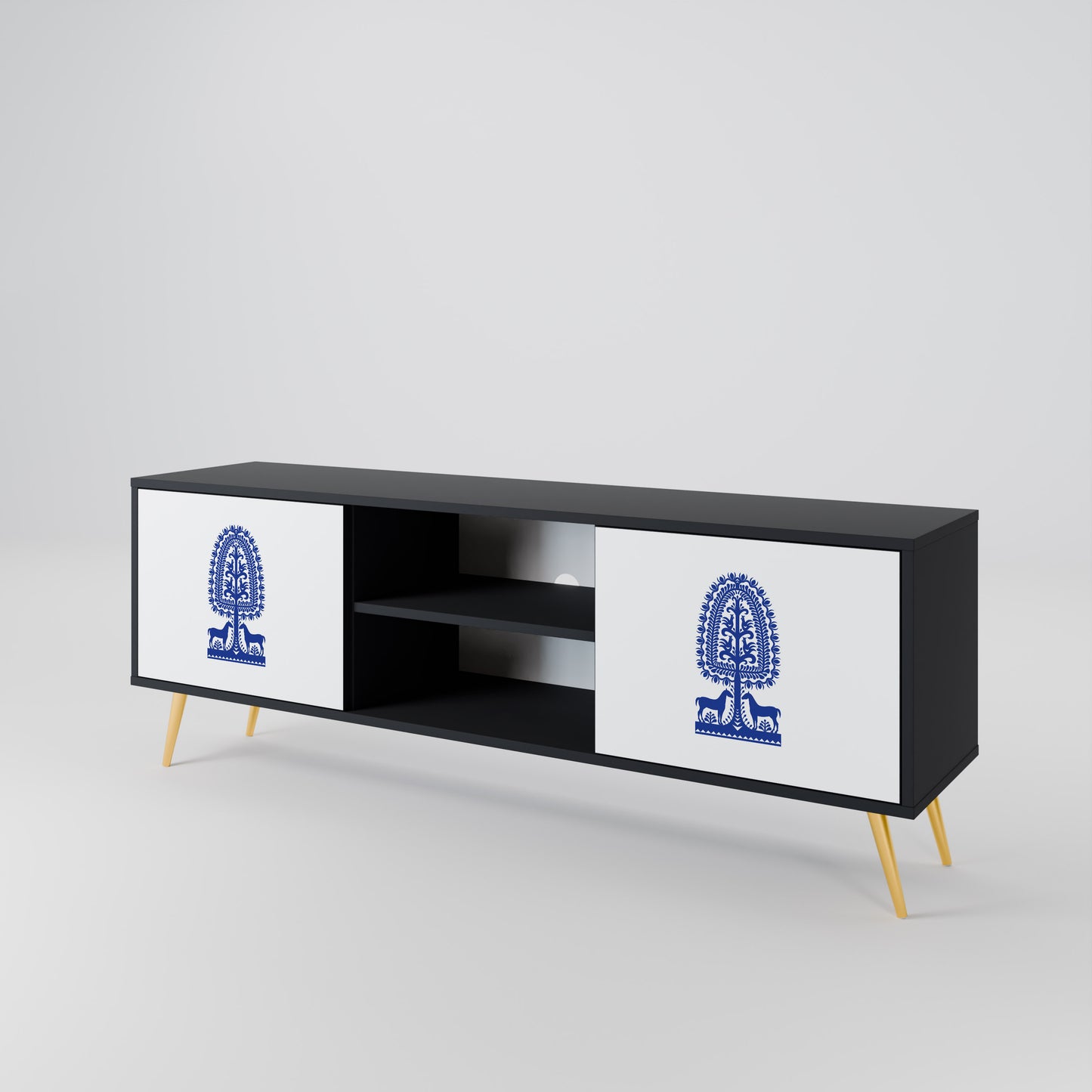 POLISH FOLK ART Dvoudveřový TV stolek