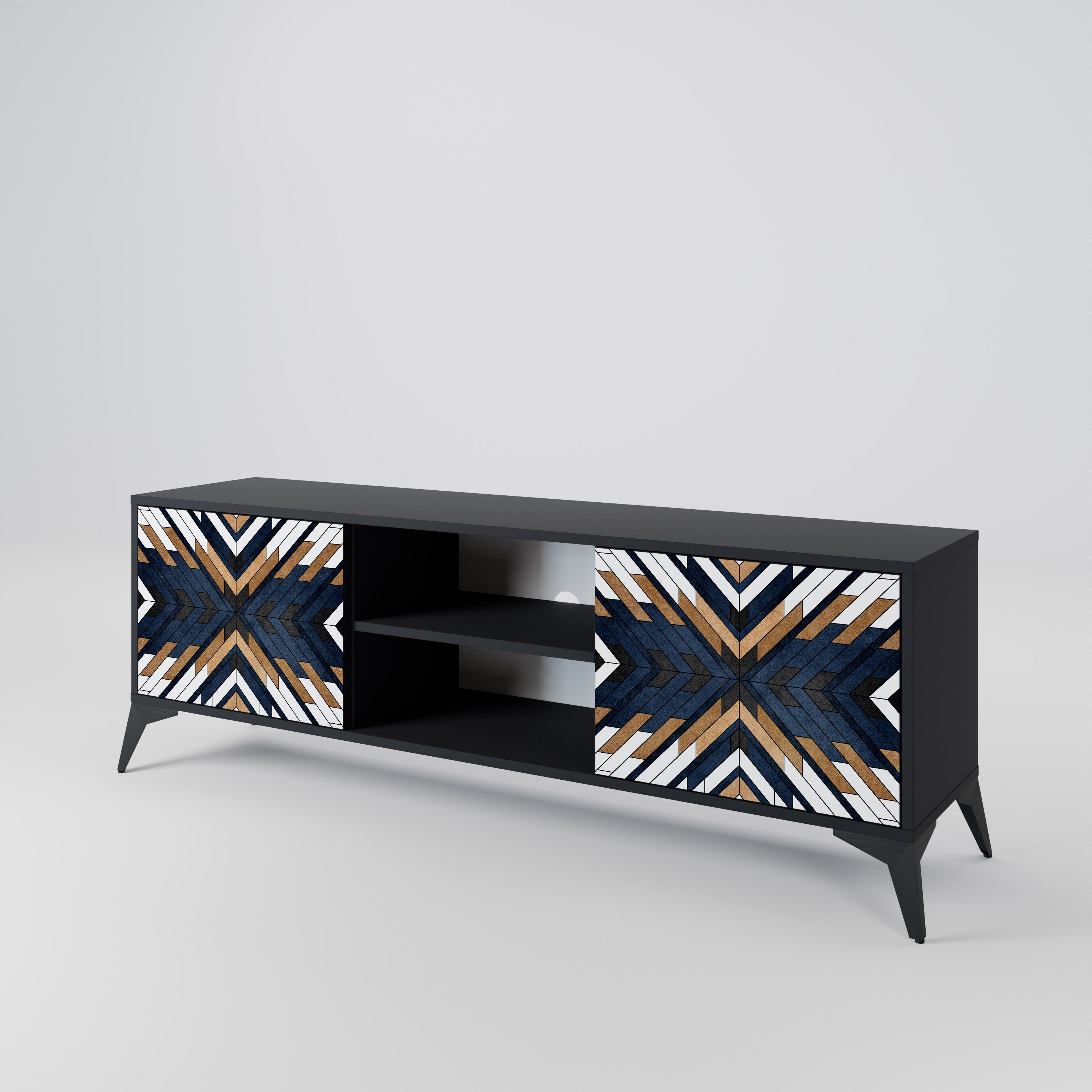 ARTFUL GEOMETRY Dvoudveřový TV stolek