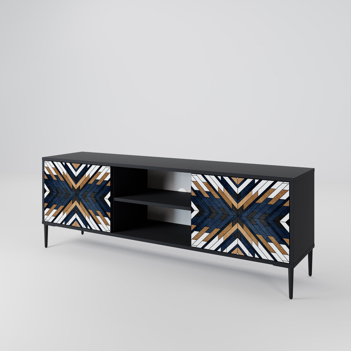 ARTFUL GEOMETRY Dvoudveřový TV stolek