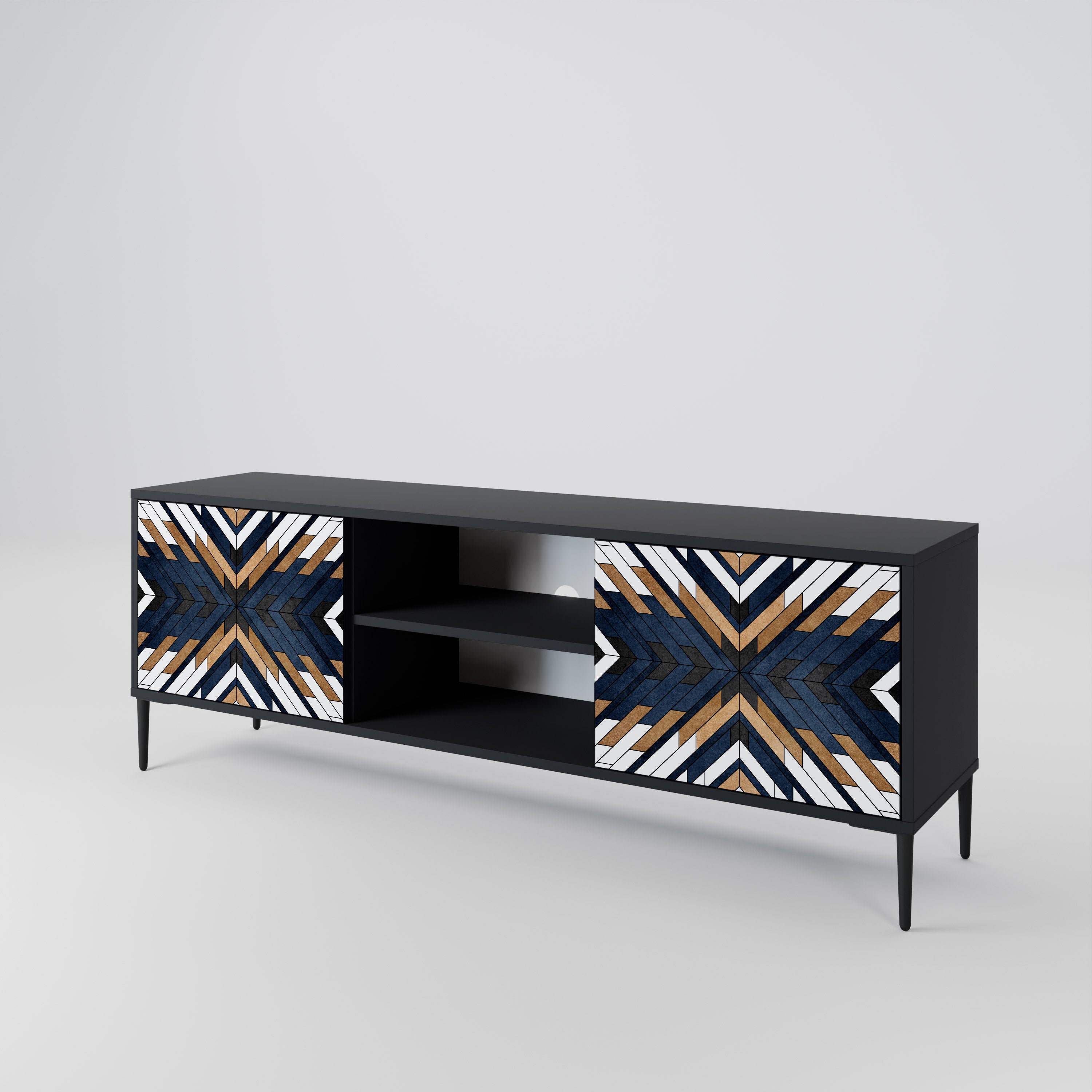 ARTFUL GEOMETRY Dvoudveřový TV stolek
