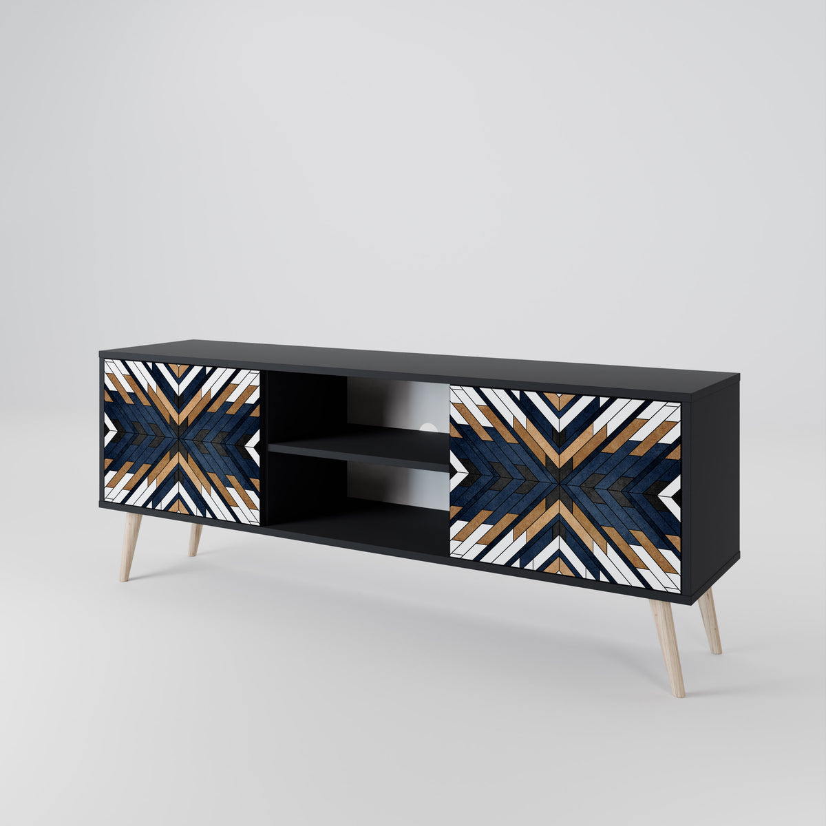 ARTFUL GEOMETRY Dvoudveřový TV stolek