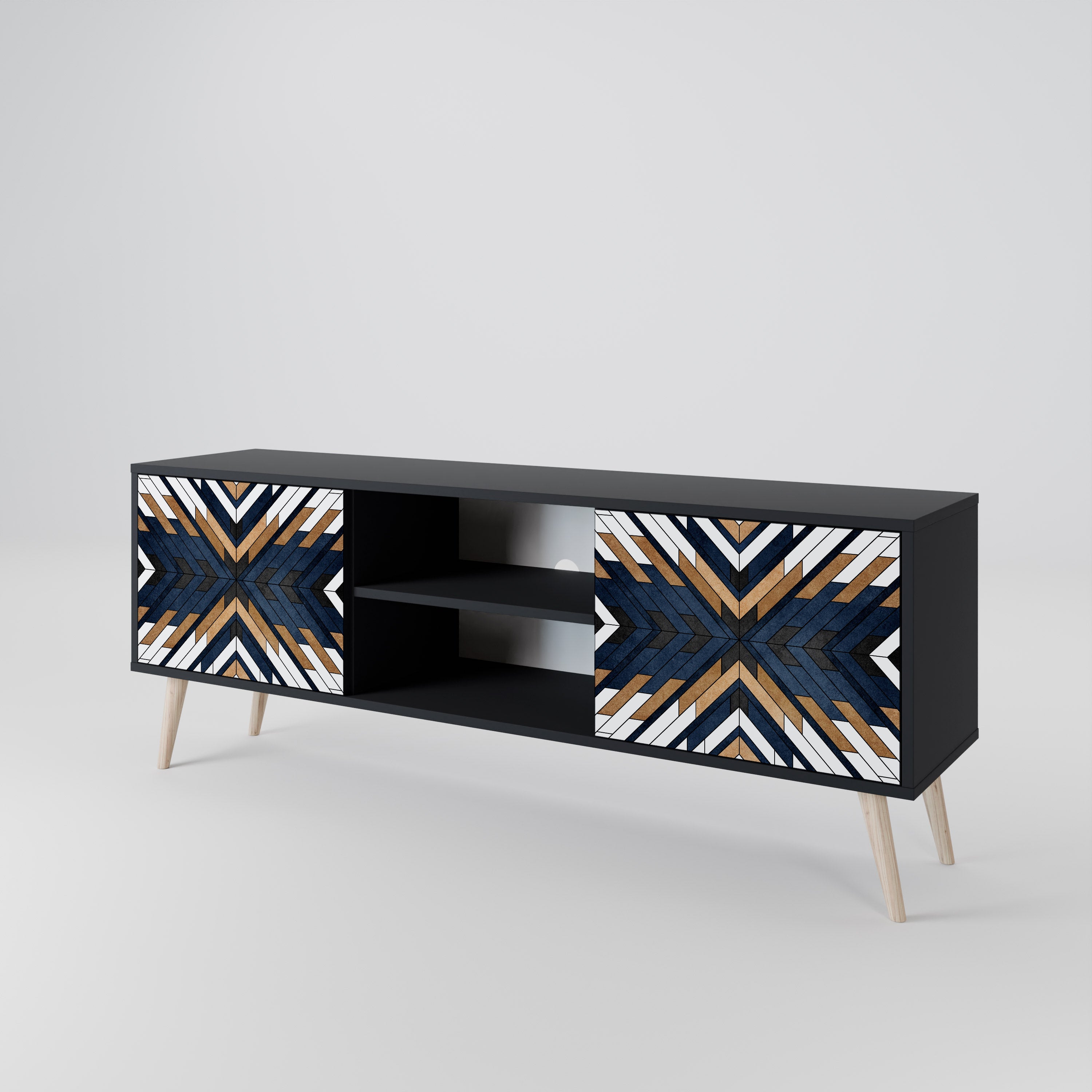 ARTFUL GEOMETRY Dvoudveřový TV stolek