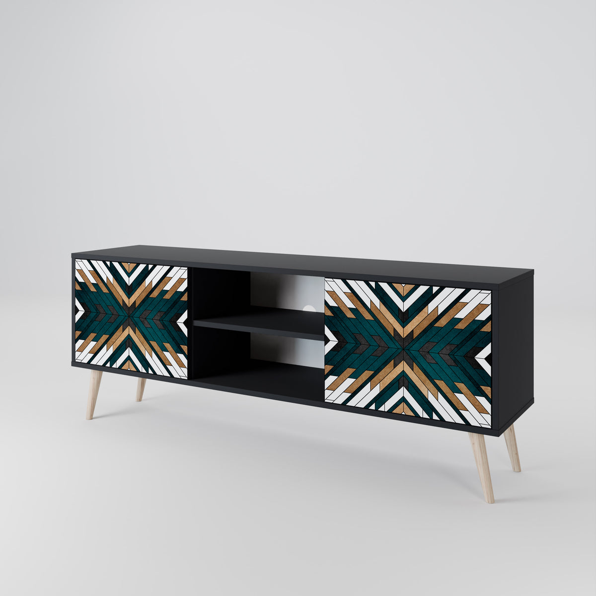 ARTISTIC GEOMETRY Dvoudveřový TV stolek