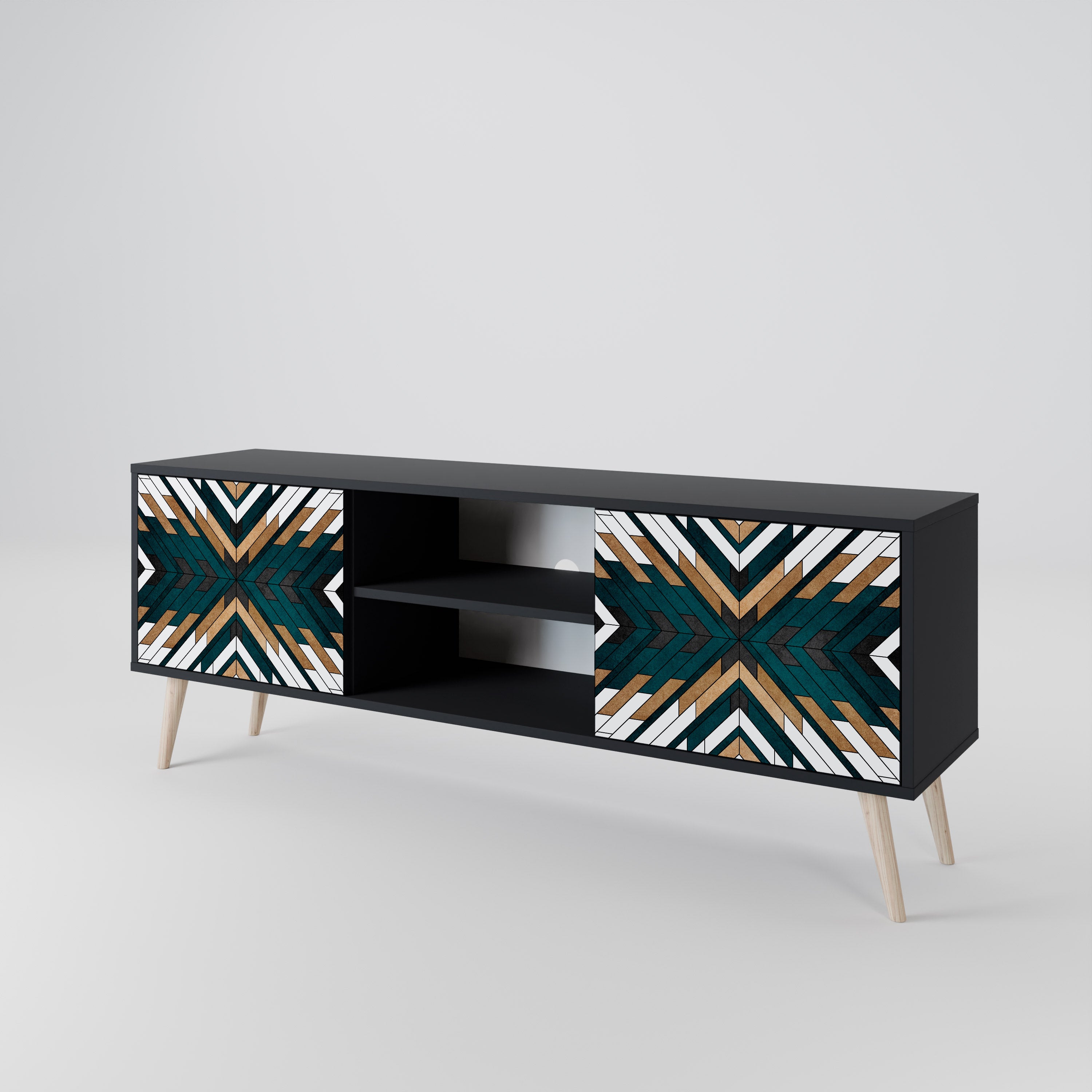 ARTISTIC GEOMETRY Dvoudveřový TV stolek