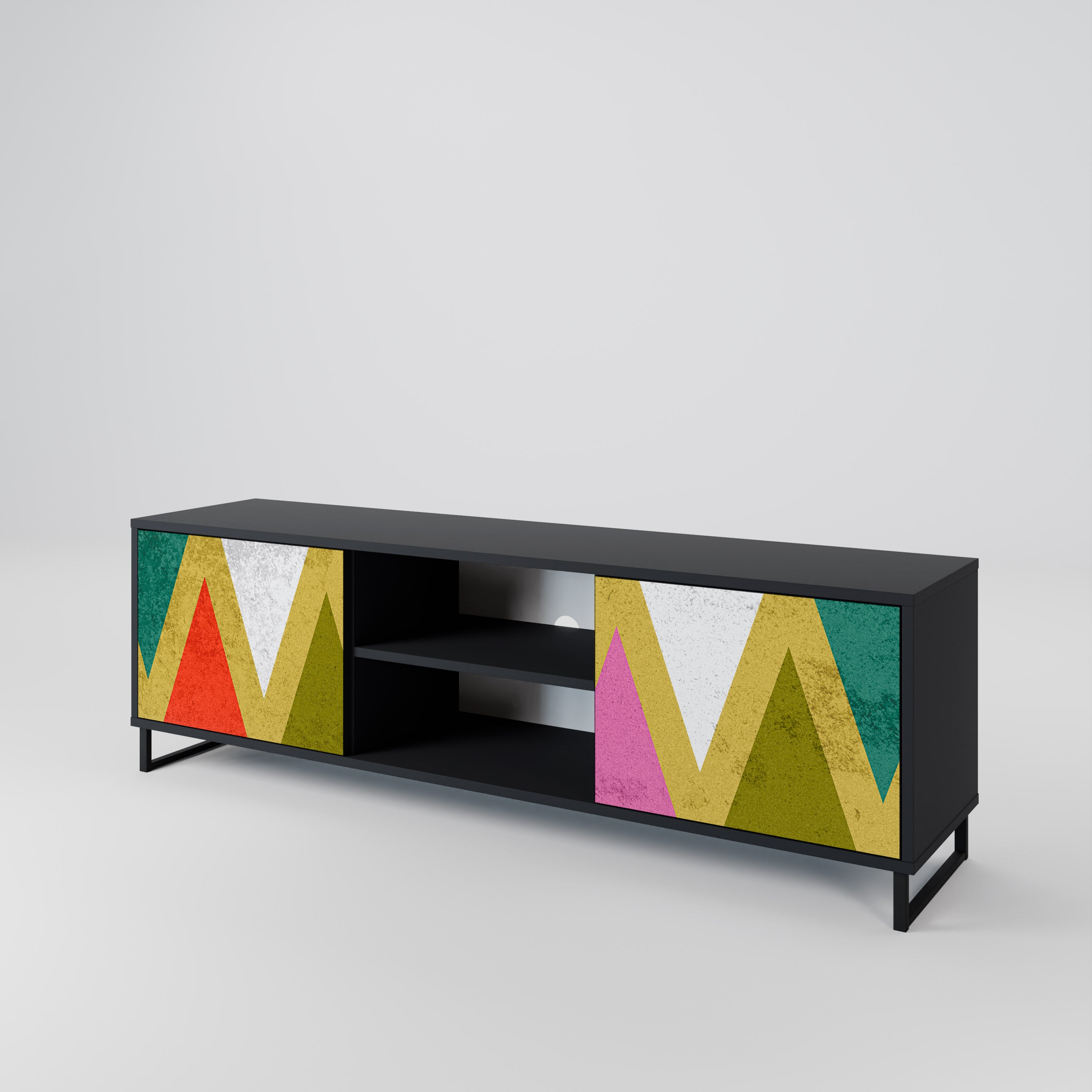 COLORFUL TRIANGLES Dvoudveřový TV stolek