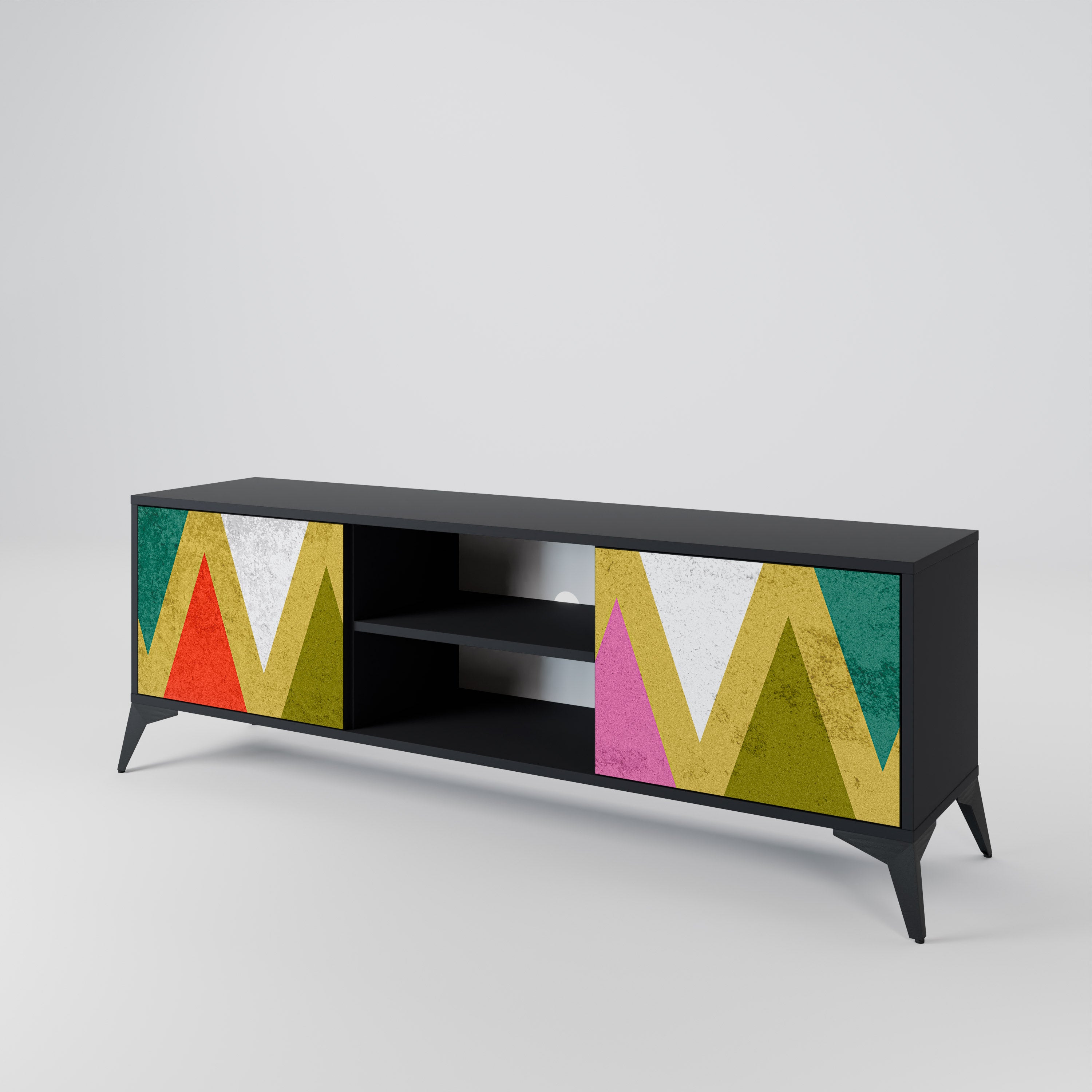 COLORFUL TRIANGLES Dvoudveřový TV stolek