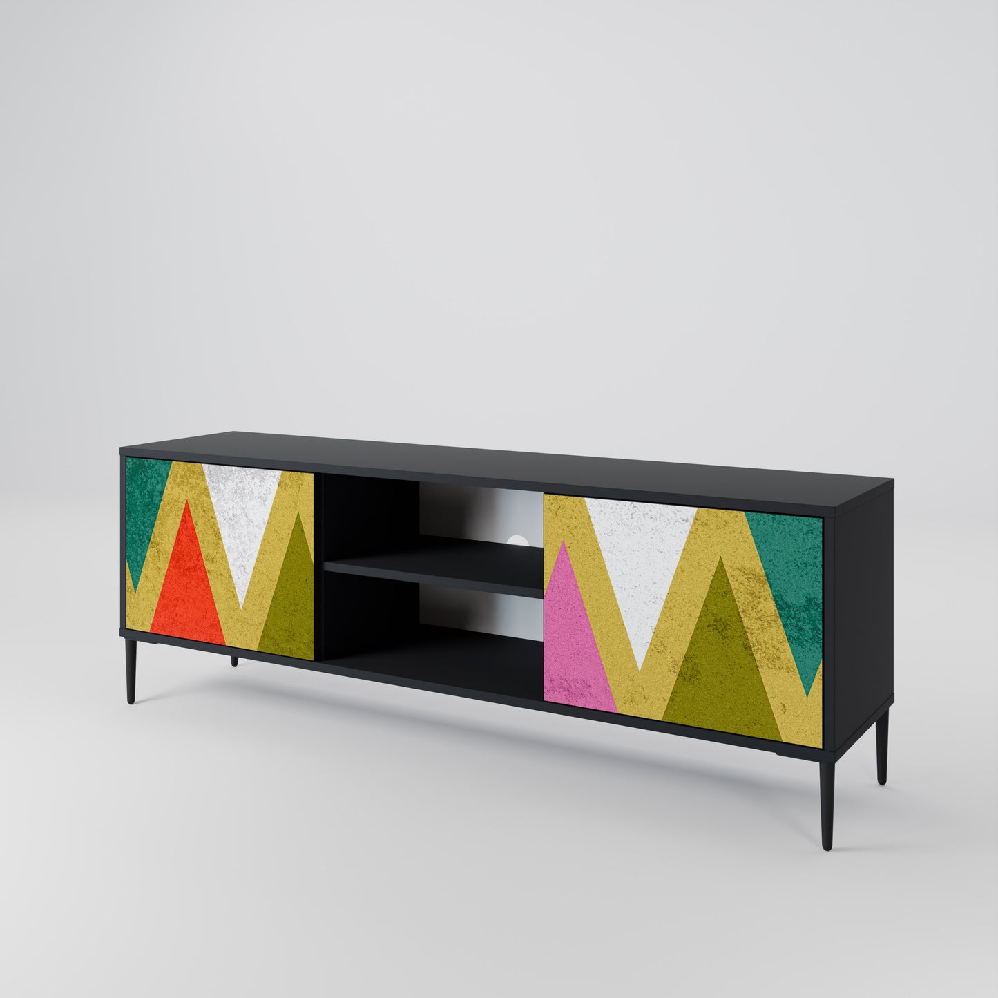 COLORFUL TRIANGLES Dvoudveřový TV stolek