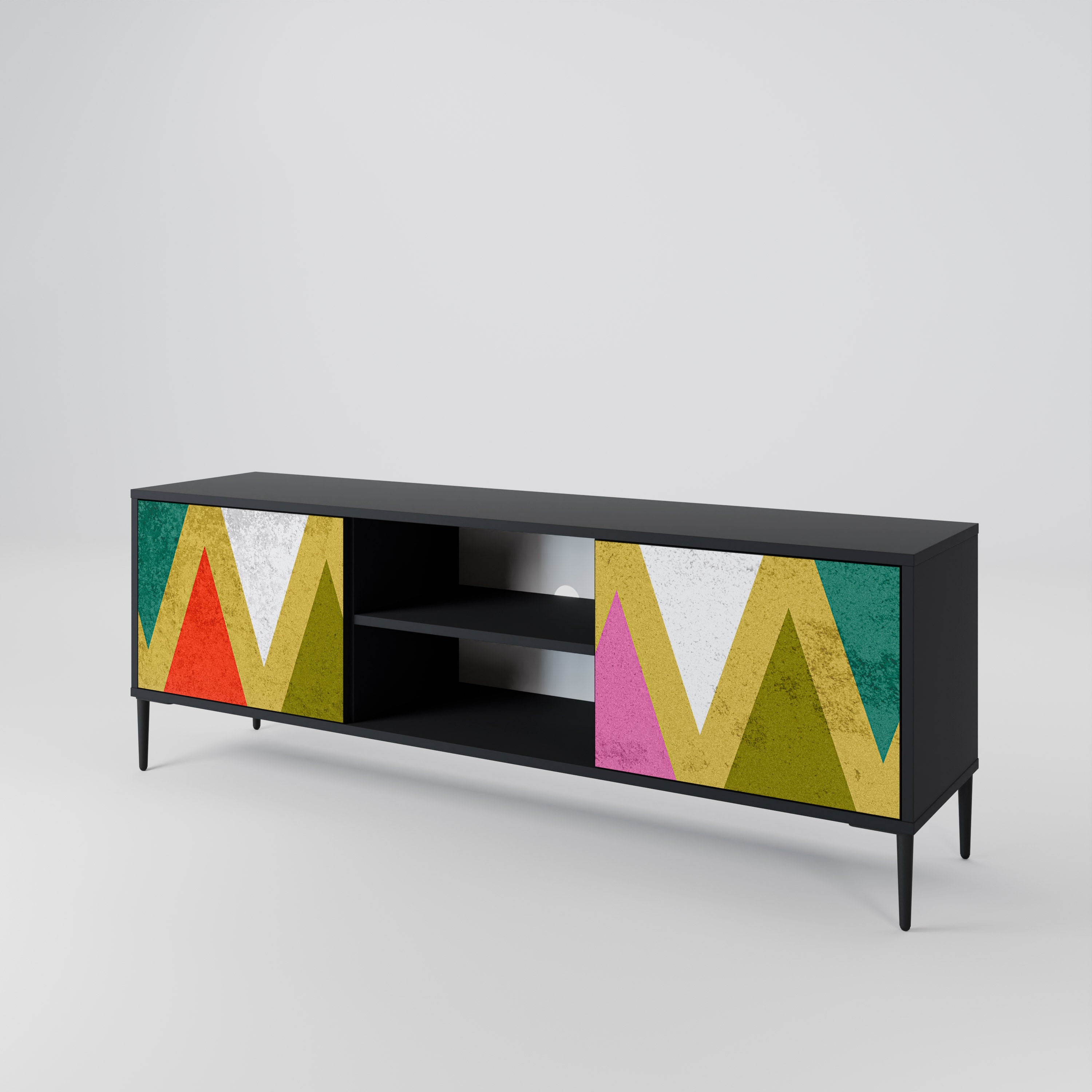 COLORFUL TRIANGLES Dvoudveřový TV stolek