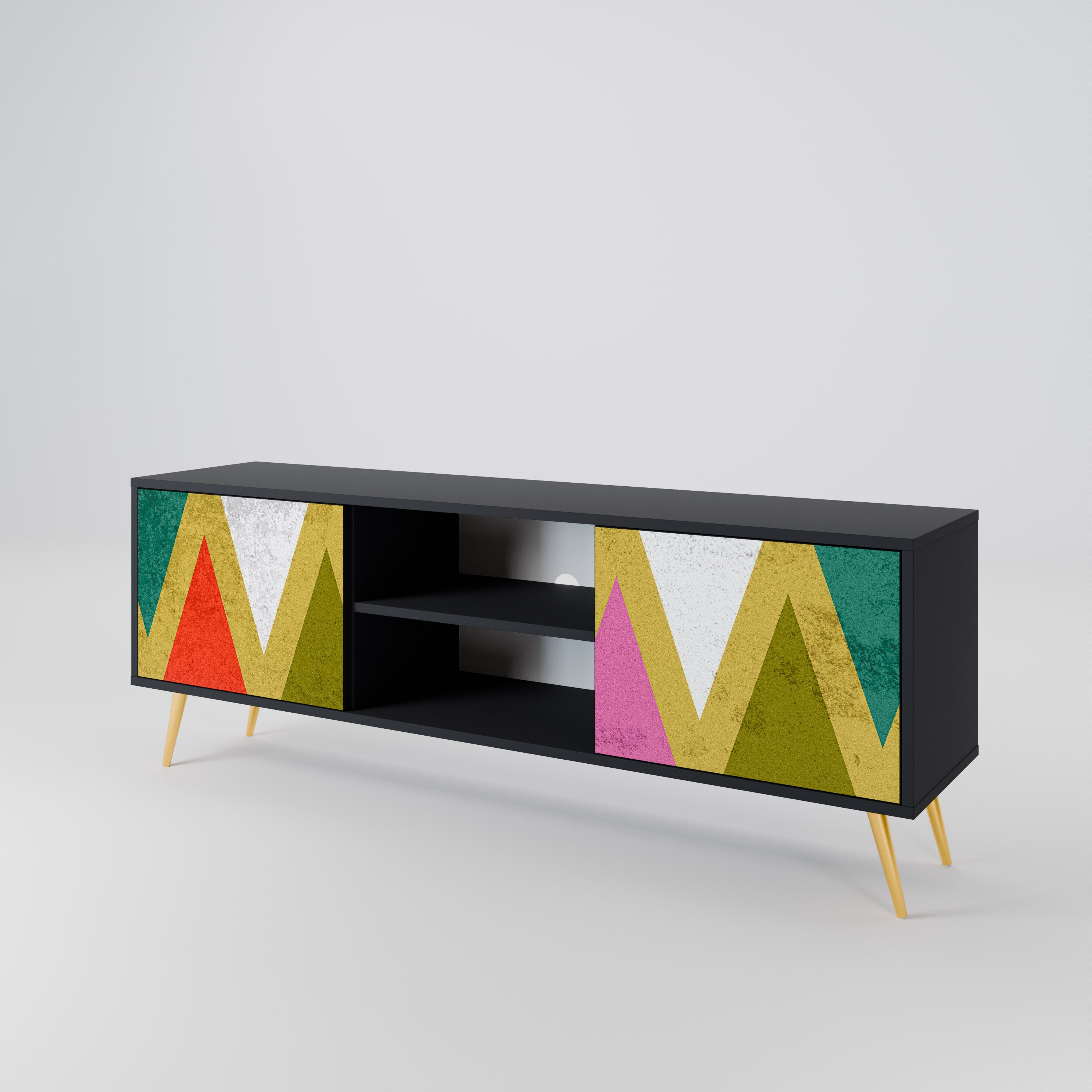 COLORFUL TRIANGLES Dvoudveřový TV stolek