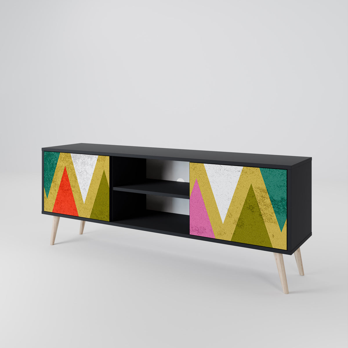 COLORFUL TRIANGLES Dvoudveřový TV stolek