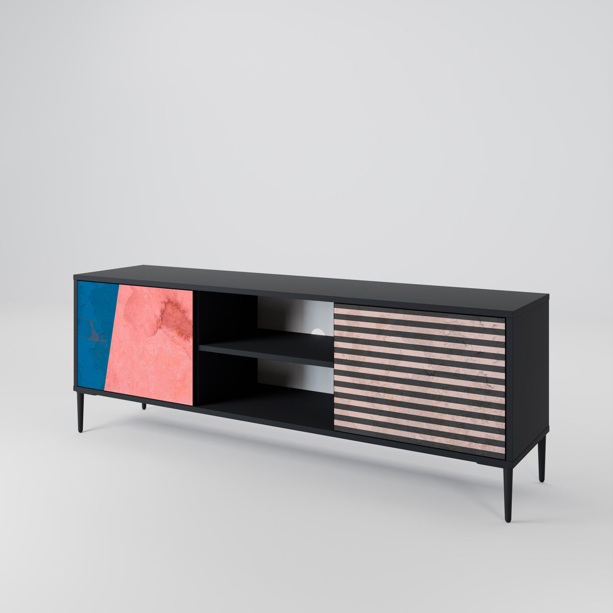 GLAMOROUS STRIPE Dvoudveřový TV stolek