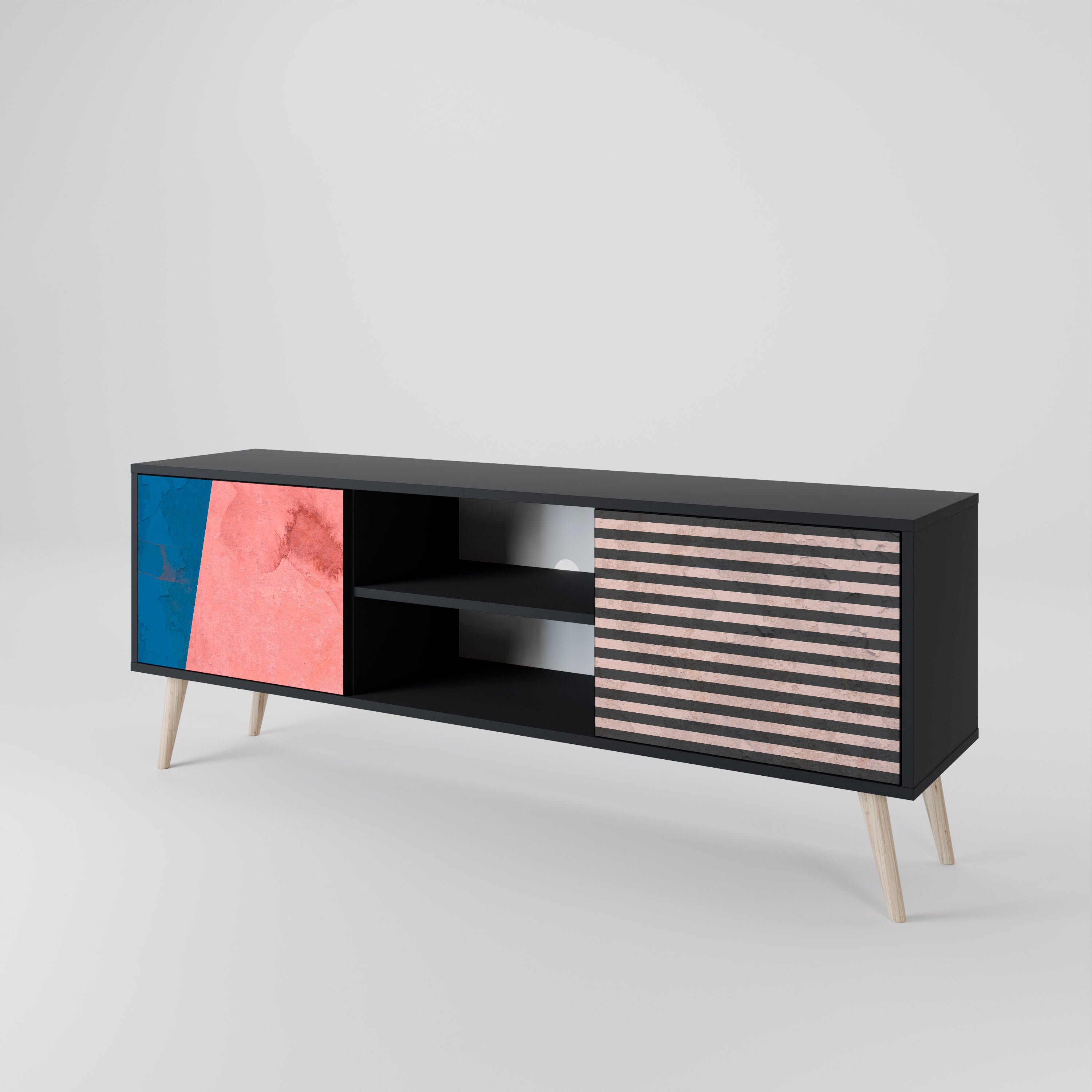 GLAMOROUS STRIPE Dvoudveřový TV stolek