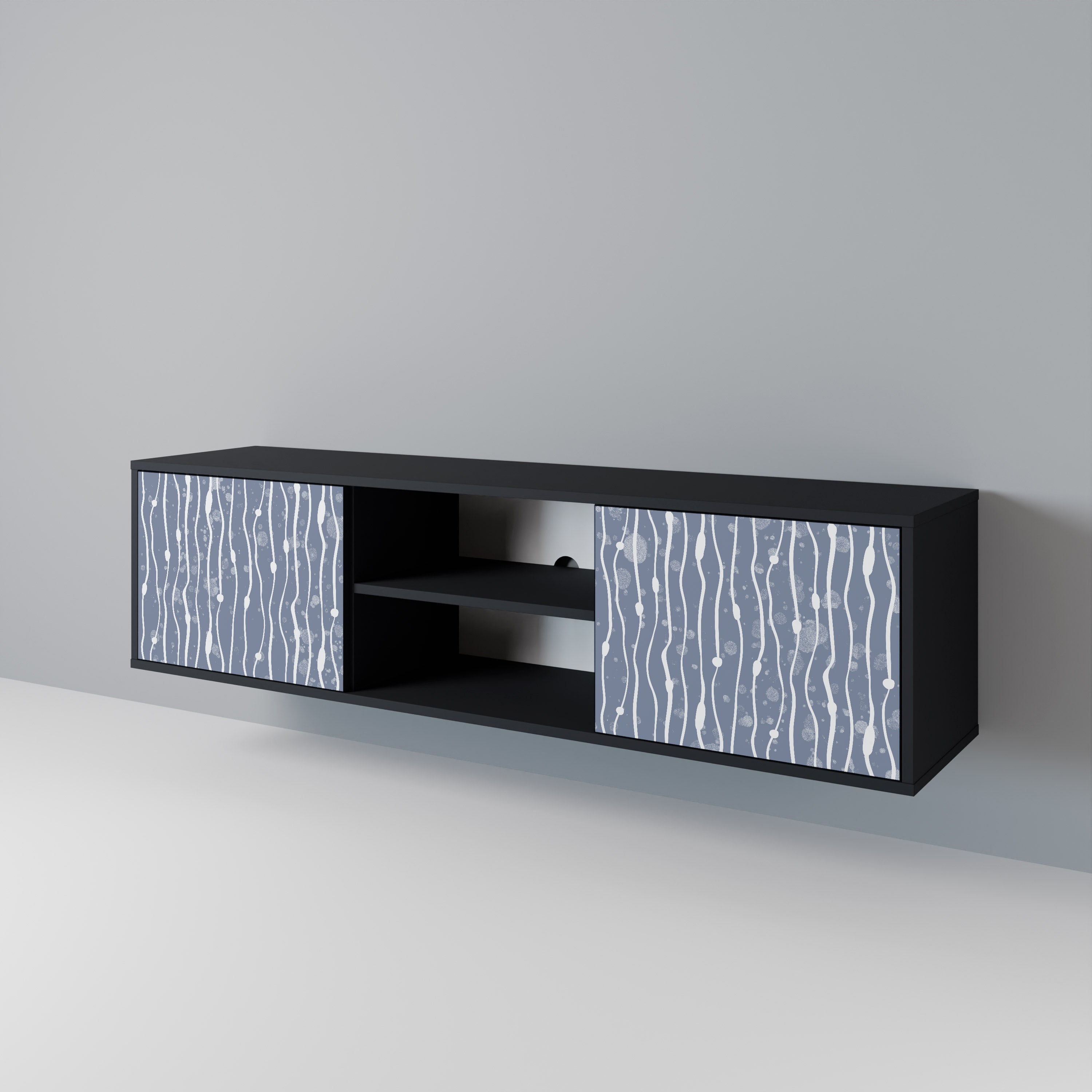 GRAPHITE RAIN Dvoudveřový TV stolek