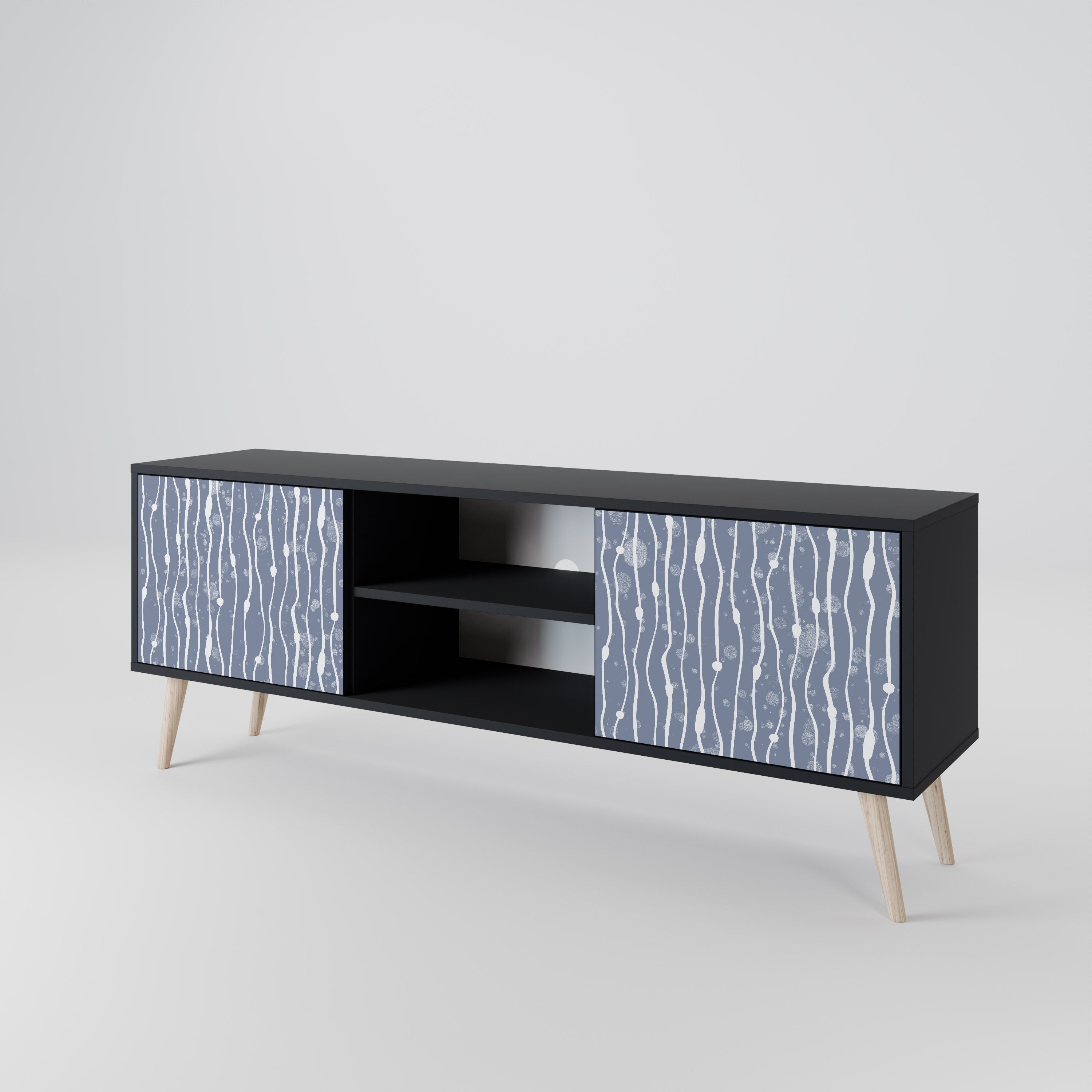 GRAPHITE RAIN Dvoudveřový TV stolek