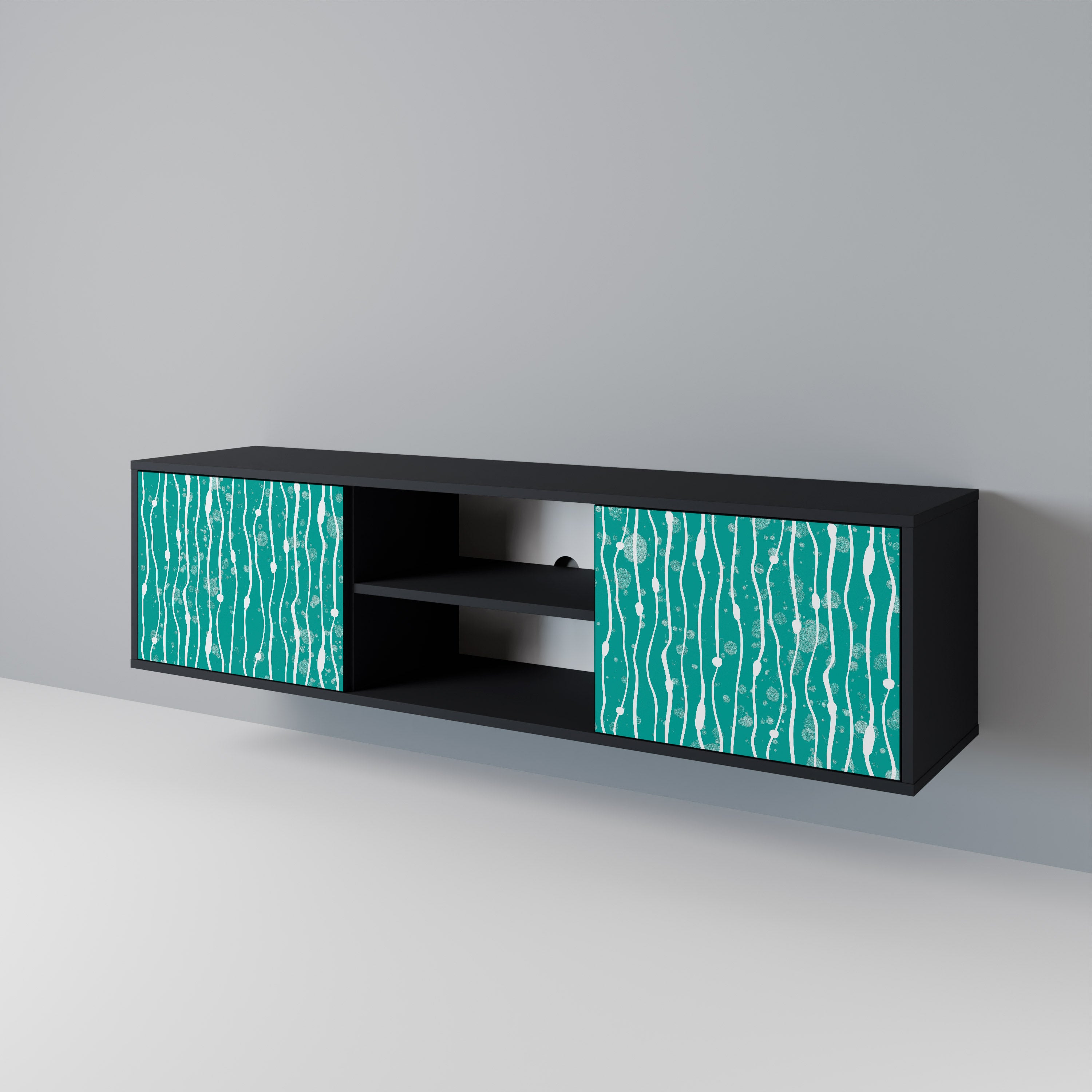 TURQUOISE RAIN Dvoudveřový TV stolek